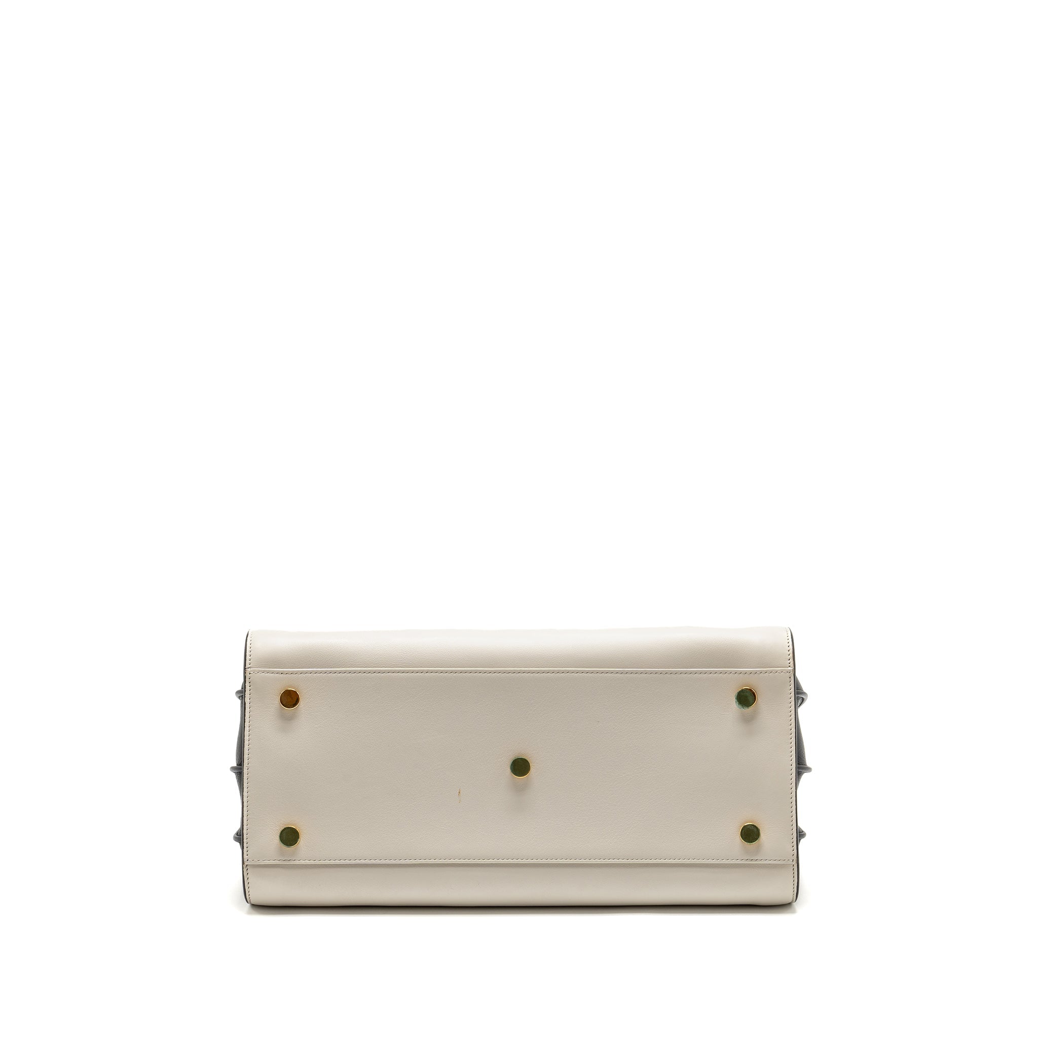 SAINT LAURENT /YSL SMALL SAC DE JOUR TOTE BAG CALFSKIN WHITE / BLACK GHW