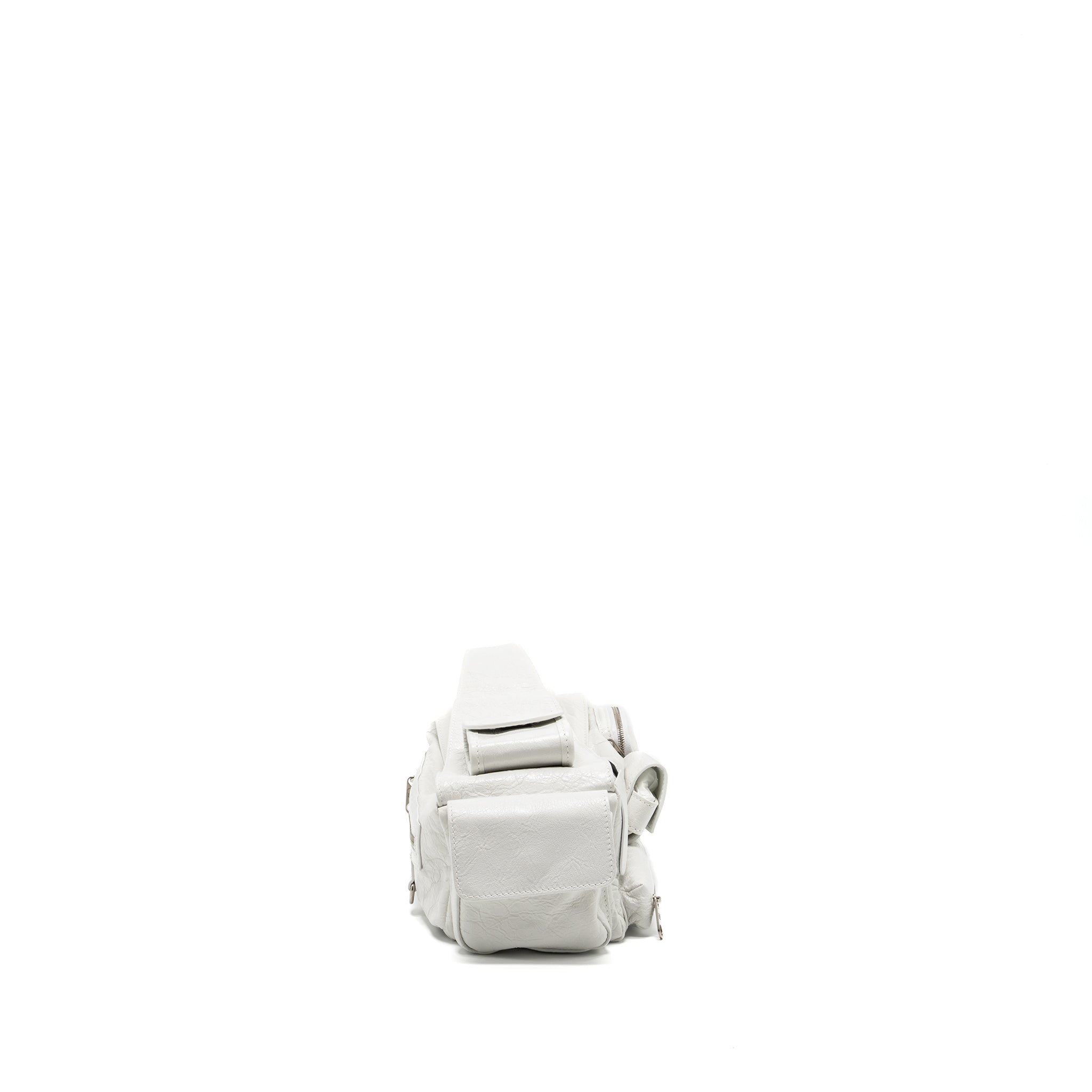 BALENCIAGA SUPERBUSY XS SLING BAG CALFSKIN OPTIC WHITE SHW