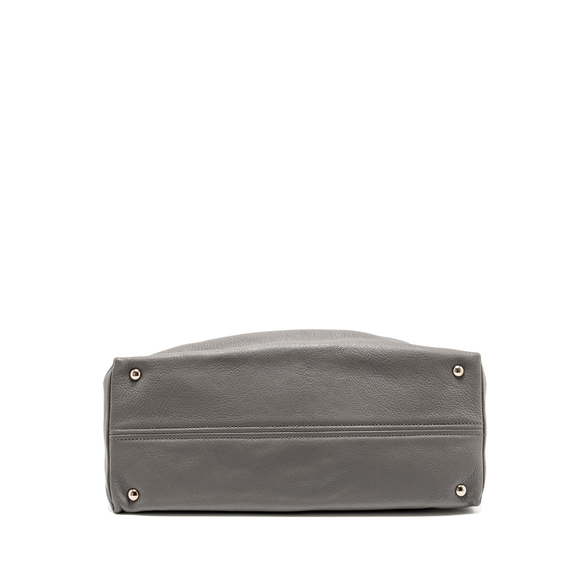 MIU MIU TOTE BAG LEATHER GREY SHW