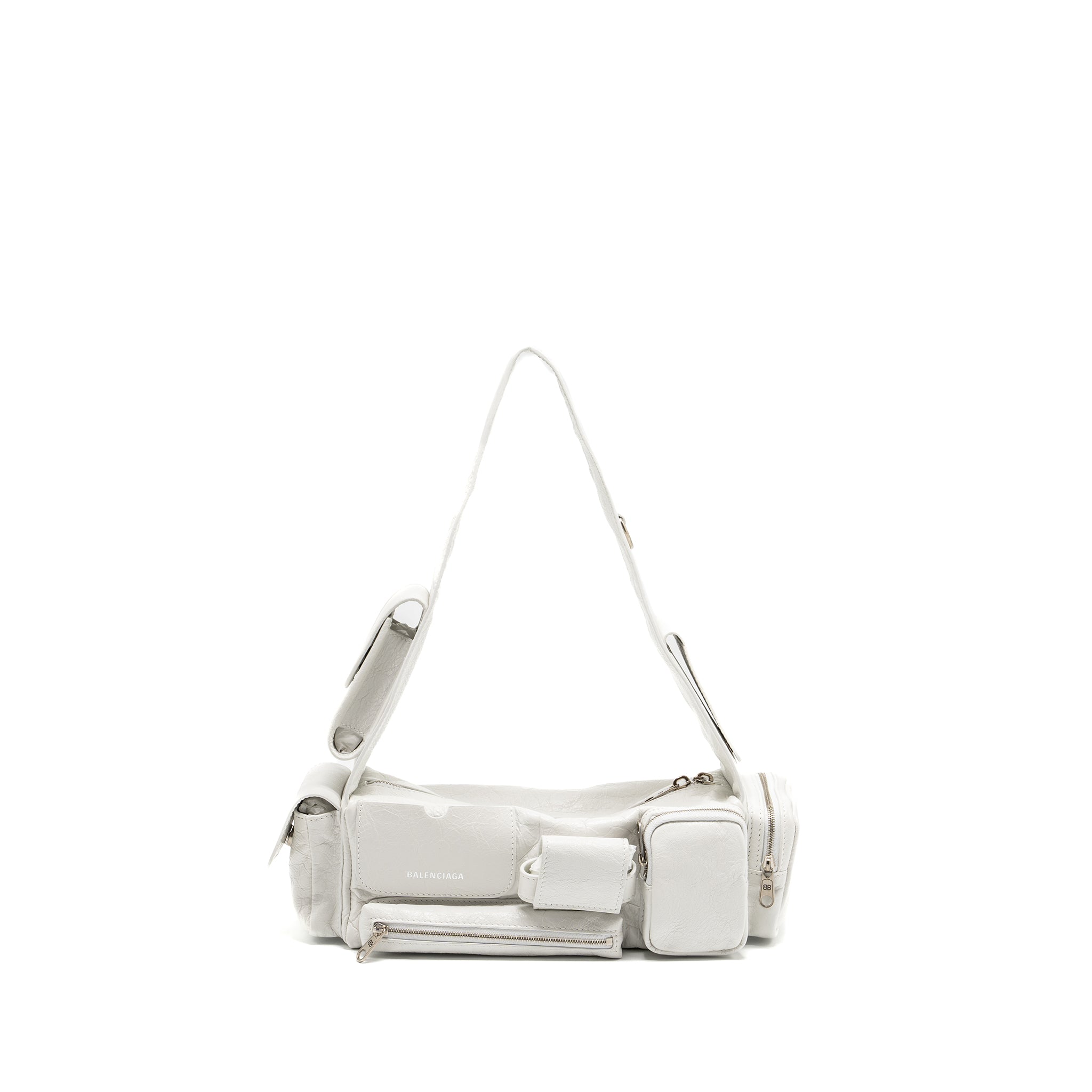 BALENCIAGA SUPERBUSY XS SLING BAG CALFSKIN OPTIC WHITE SHW