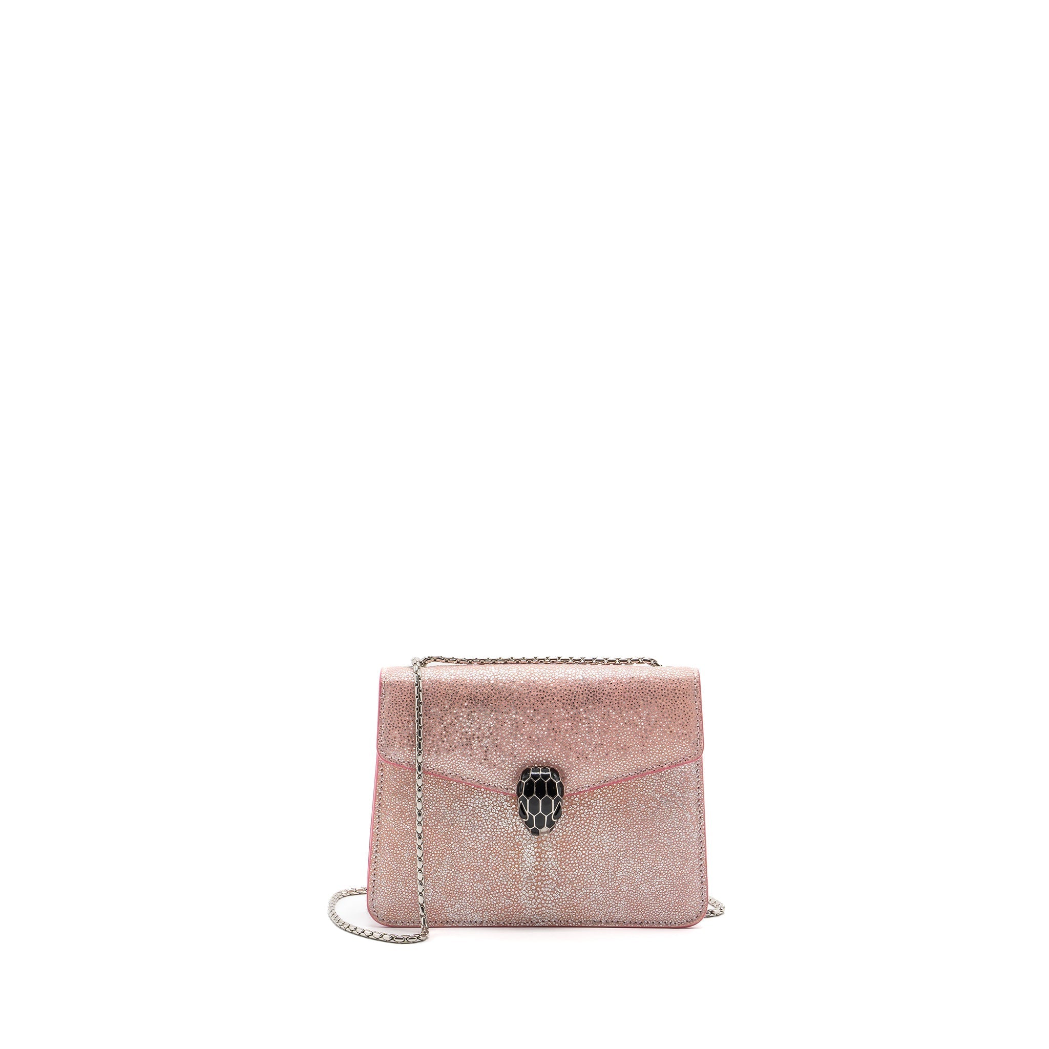 BVLGARI SERPENTI FOREVER BAG ROSA DI FRANCIA CRYSTAL GALUCHAT SHW