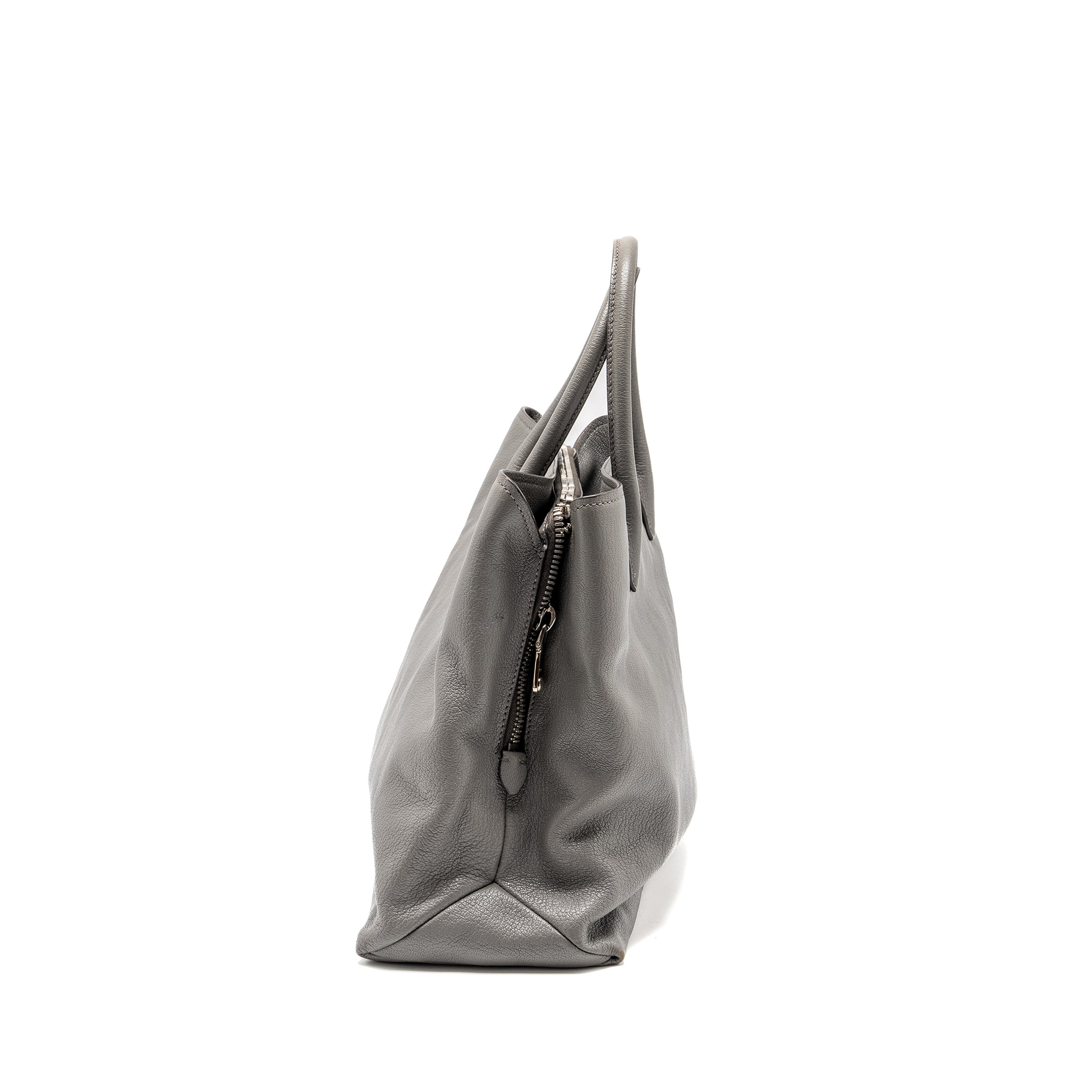 MIU MIU TOTE BAG LEATHER GREY SHW