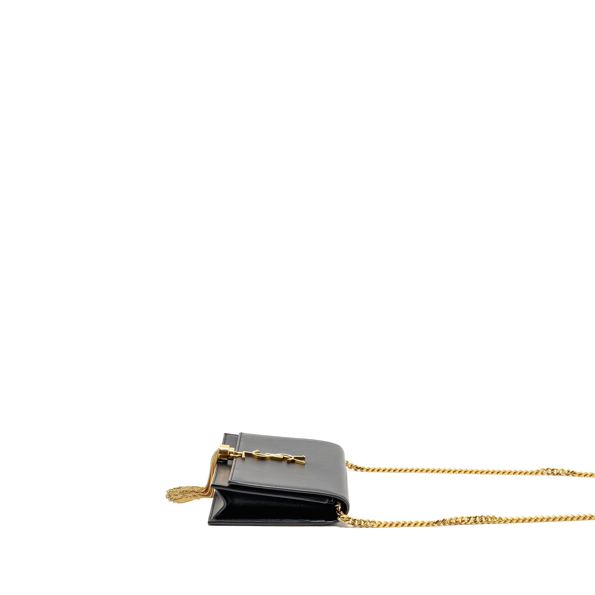SAINT LAURENT/YSL SMALL TASSEL KATE BAG CALFSKIN BLACK GHW
