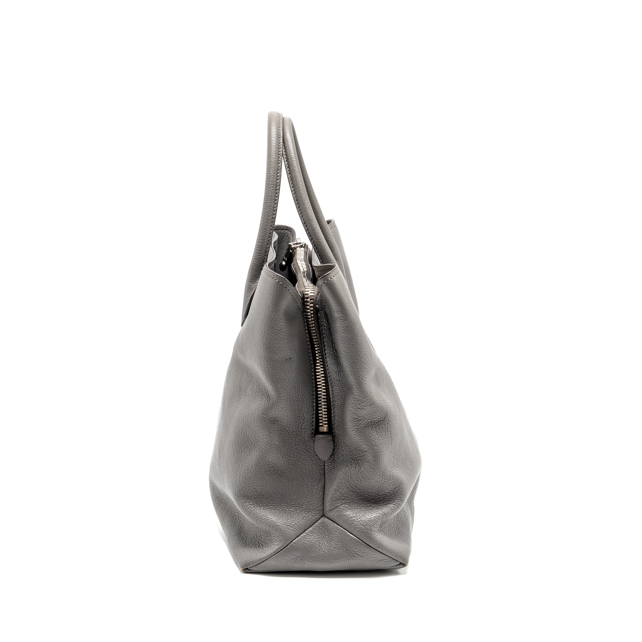 MIU MIU TOTE BAG LEATHER GREY SHW