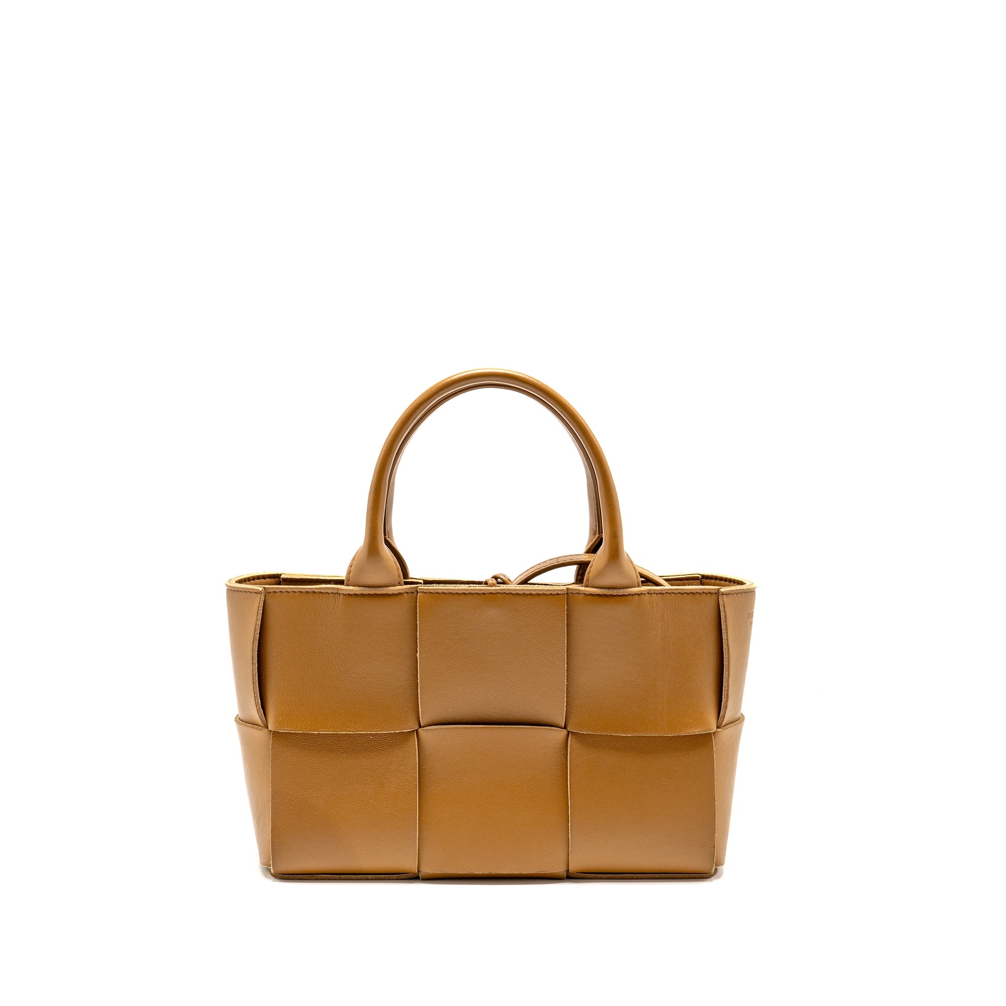 BOTTEGA VENETA MINI ARCO TOTE LAMBSKIN CAMEL GHW