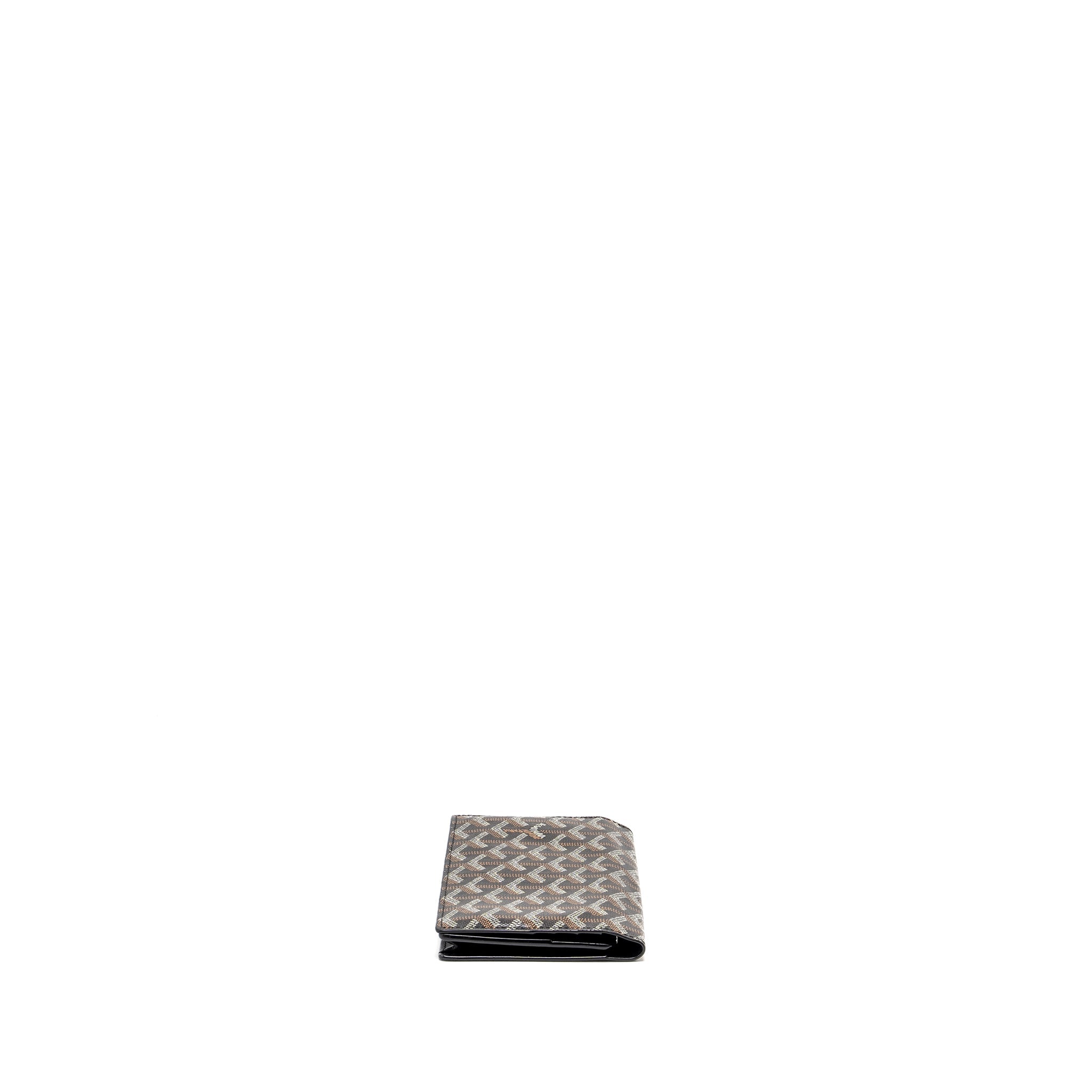 GOYARD SAINT ROCH LONG WALLET GOYARDINE CANVAS / CALFSKIN BLACK SHW