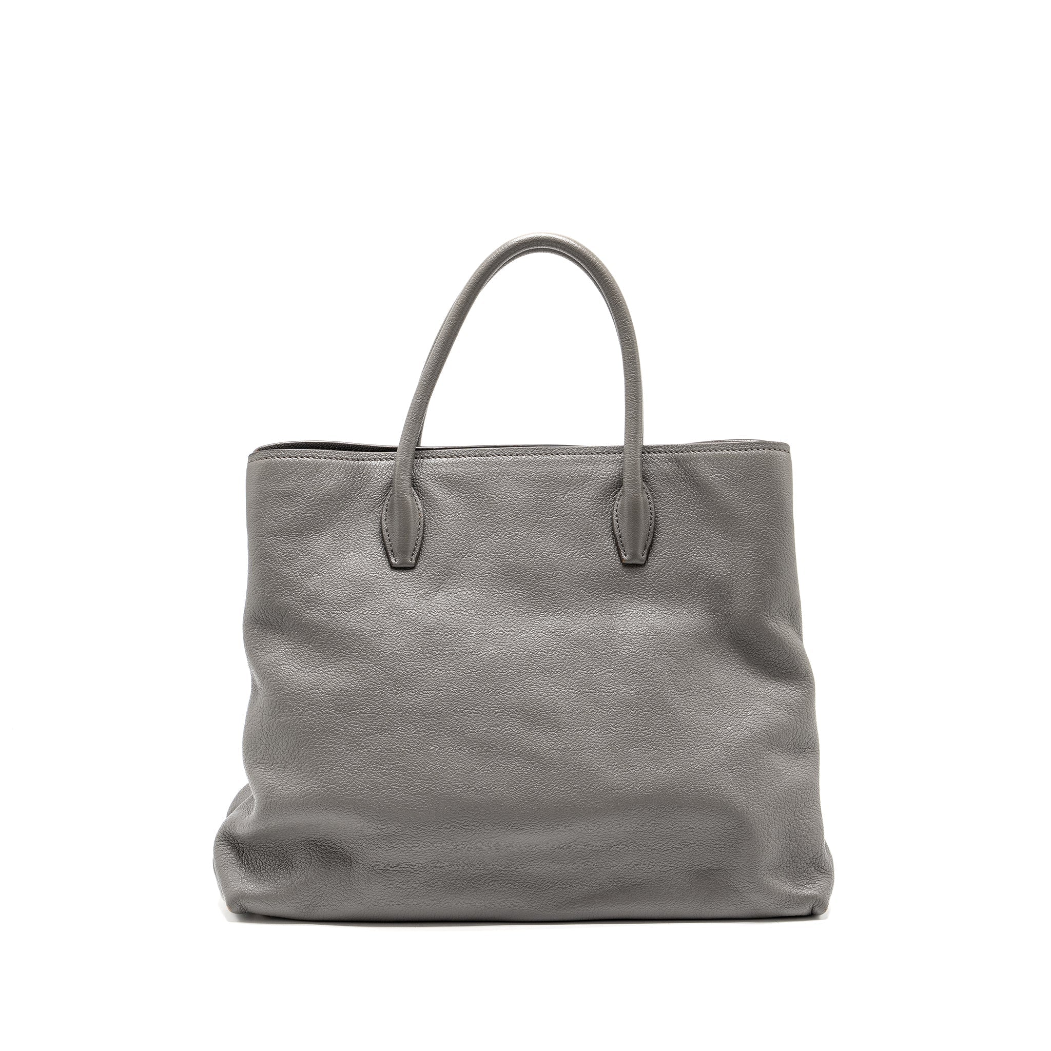 MIU MIU TOTE BAG LEATHER GREY SHW