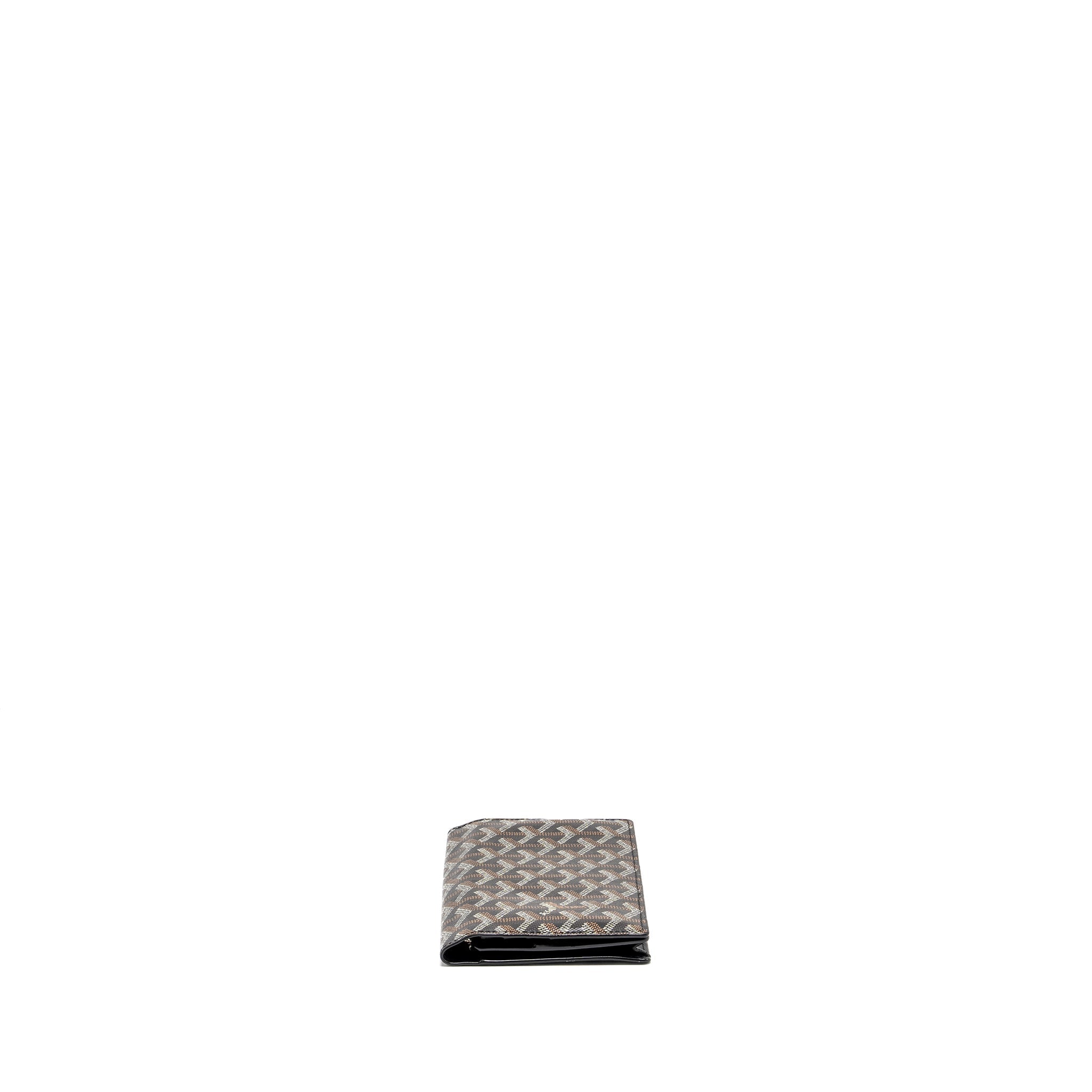 GOYARD SAINT ROCH LONG WALLET GOYARDINE CANVAS / CALFSKIN BLACK SHW