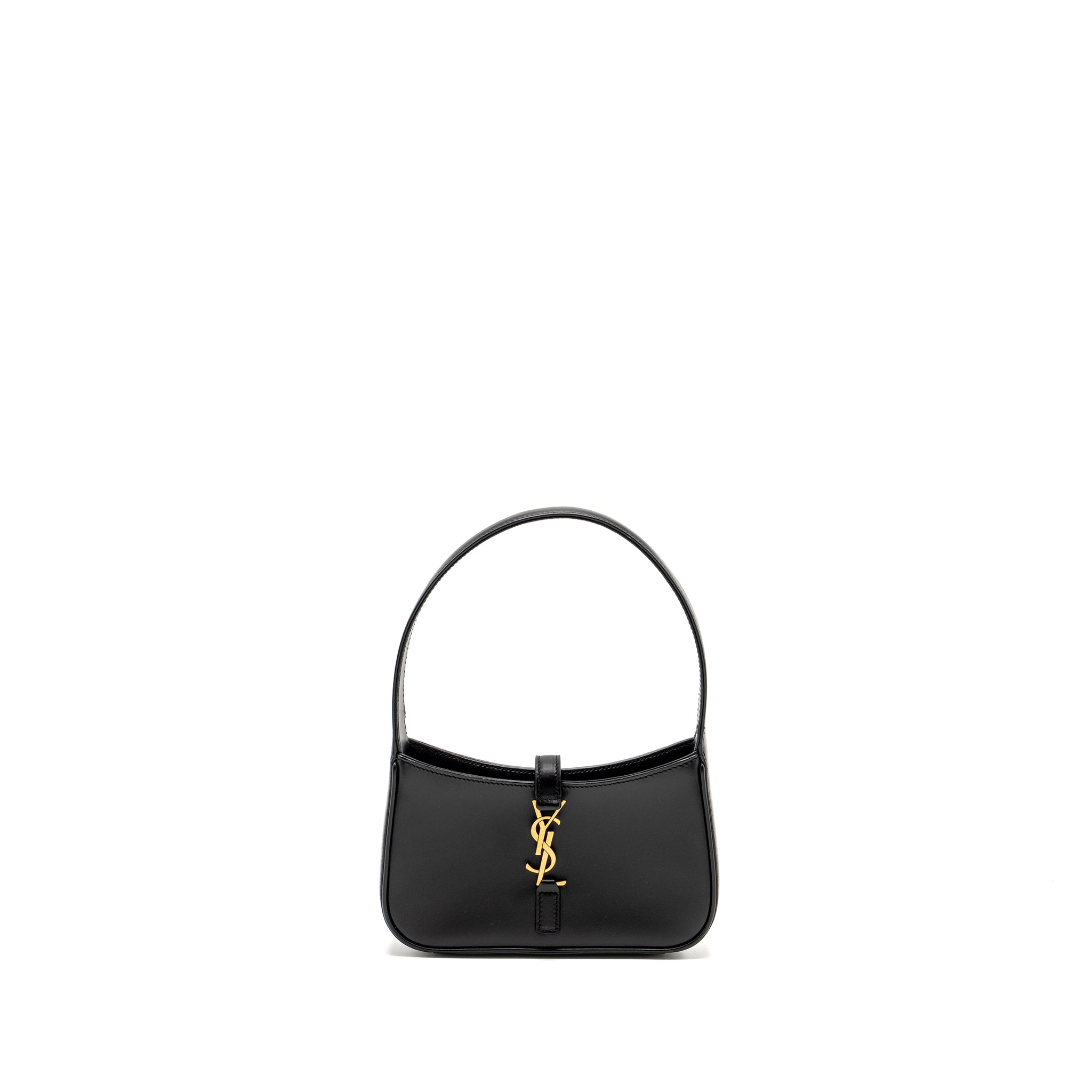 SAINT LAURENT / YSL MINI LE 5 A 7 HOBO BAG SMOOTH CALFSKIN BLACK GHW