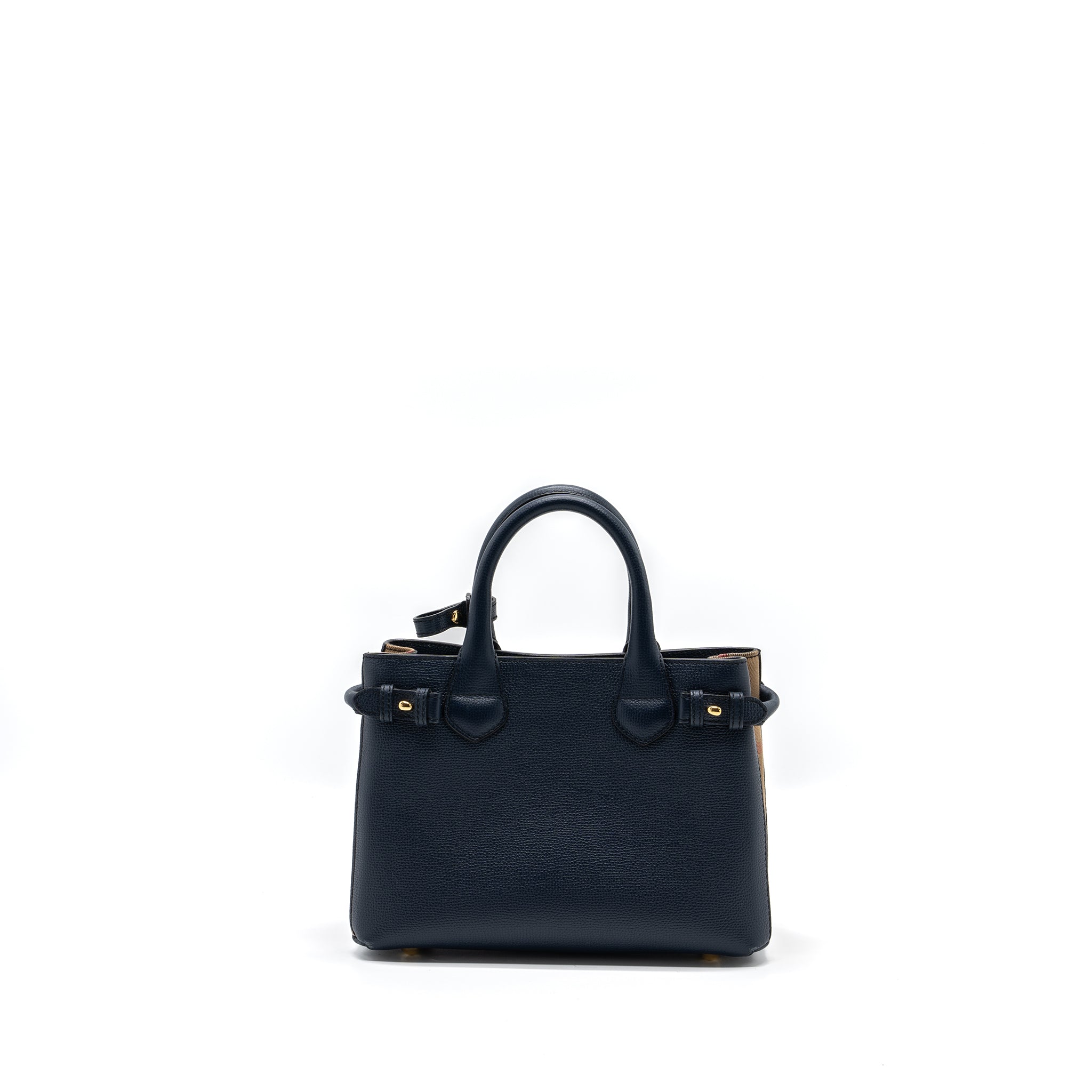 BURBERRY HOUSE CHECK BANNER TOTE BAG CALFSKIN NAVY/MULTICOLOURED GHW