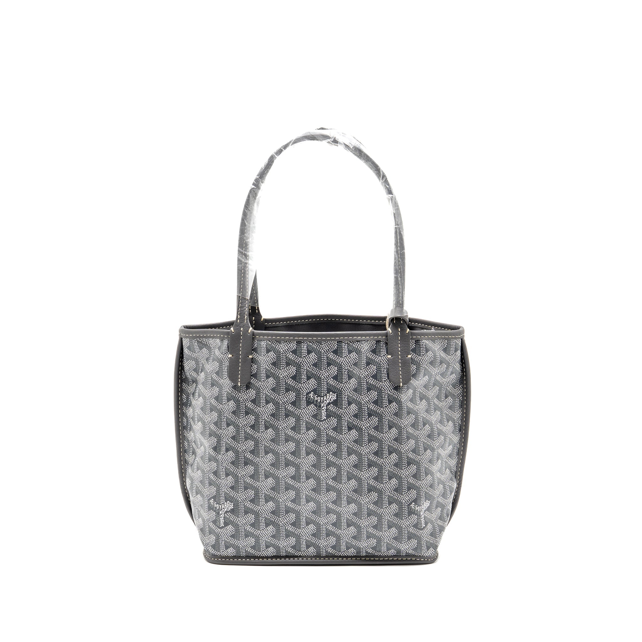 GOYARD MINI ANJOU TOTE BAG GOYARDINE CANVAS GREY SHW