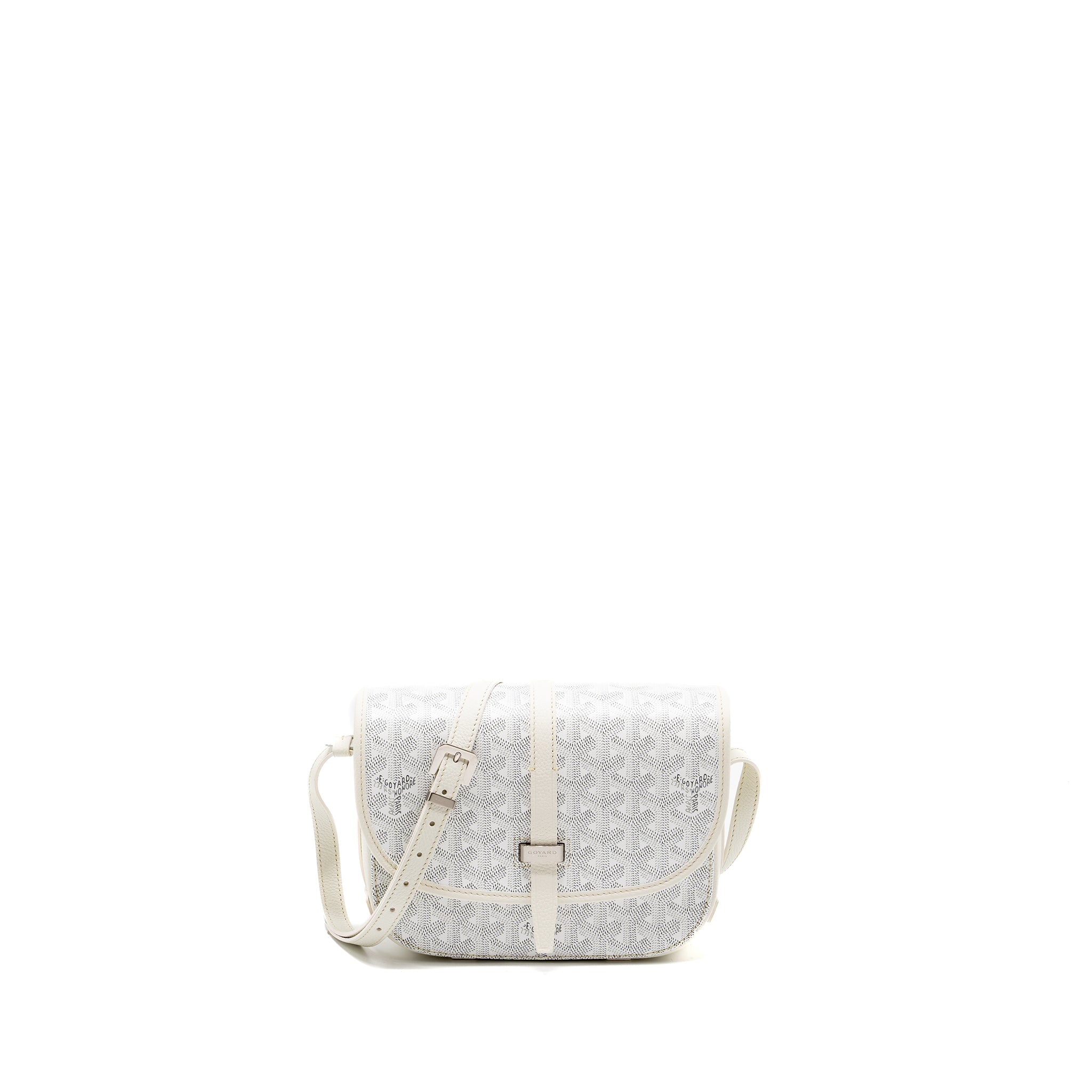 GOYARD BELVEDERE PM MESSANGER BAG GOYARDLINE CANVAS WHITE SHW