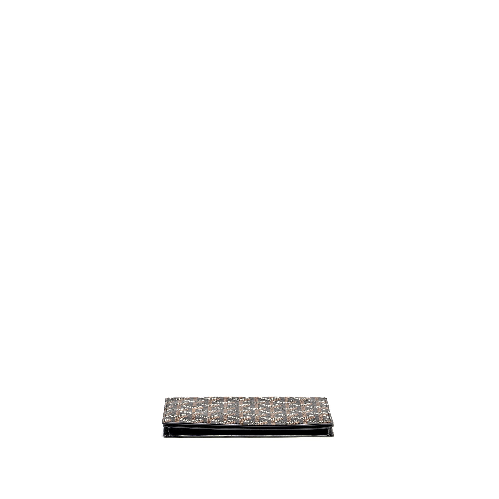 GOYARD SAINT ROCH LONG WALLET GOYARDINE CANVAS / CALFSKIN BLACK SHW