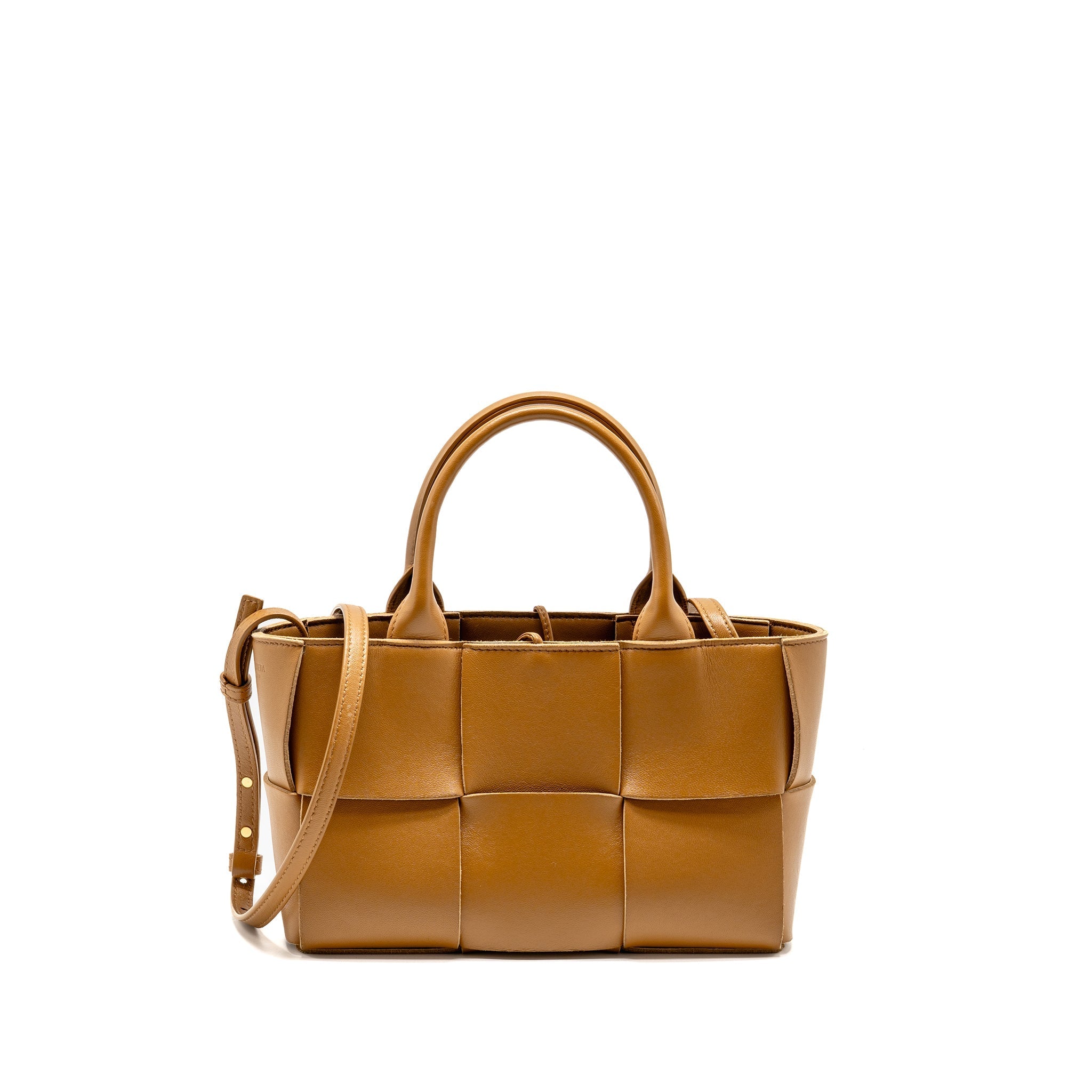BOTTEGA VENETA MINI ARCO TOTE LAMBSKIN CAMEL GHW