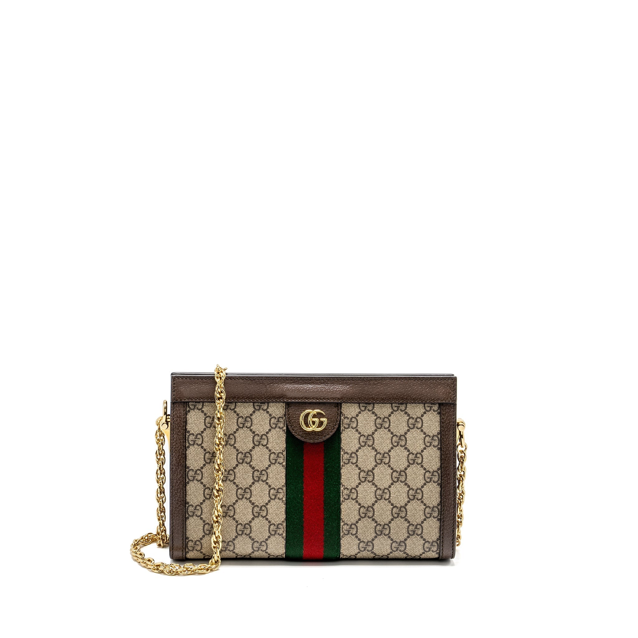 GUCCI OPHIDIA SMALL SHOULDER BAG GG SUPREME CANVAS/LEATHER GHW