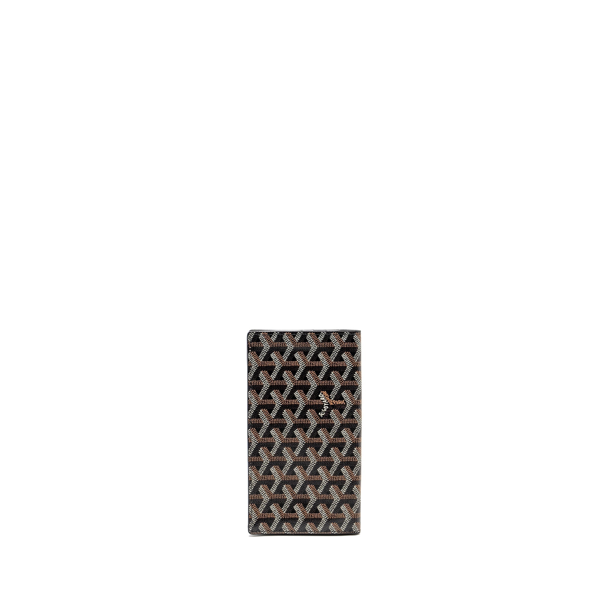 GOYARD SAINT ROCH LONG WALLET GOYARDINE CANVAS / CALFSKIN BLACK SHW