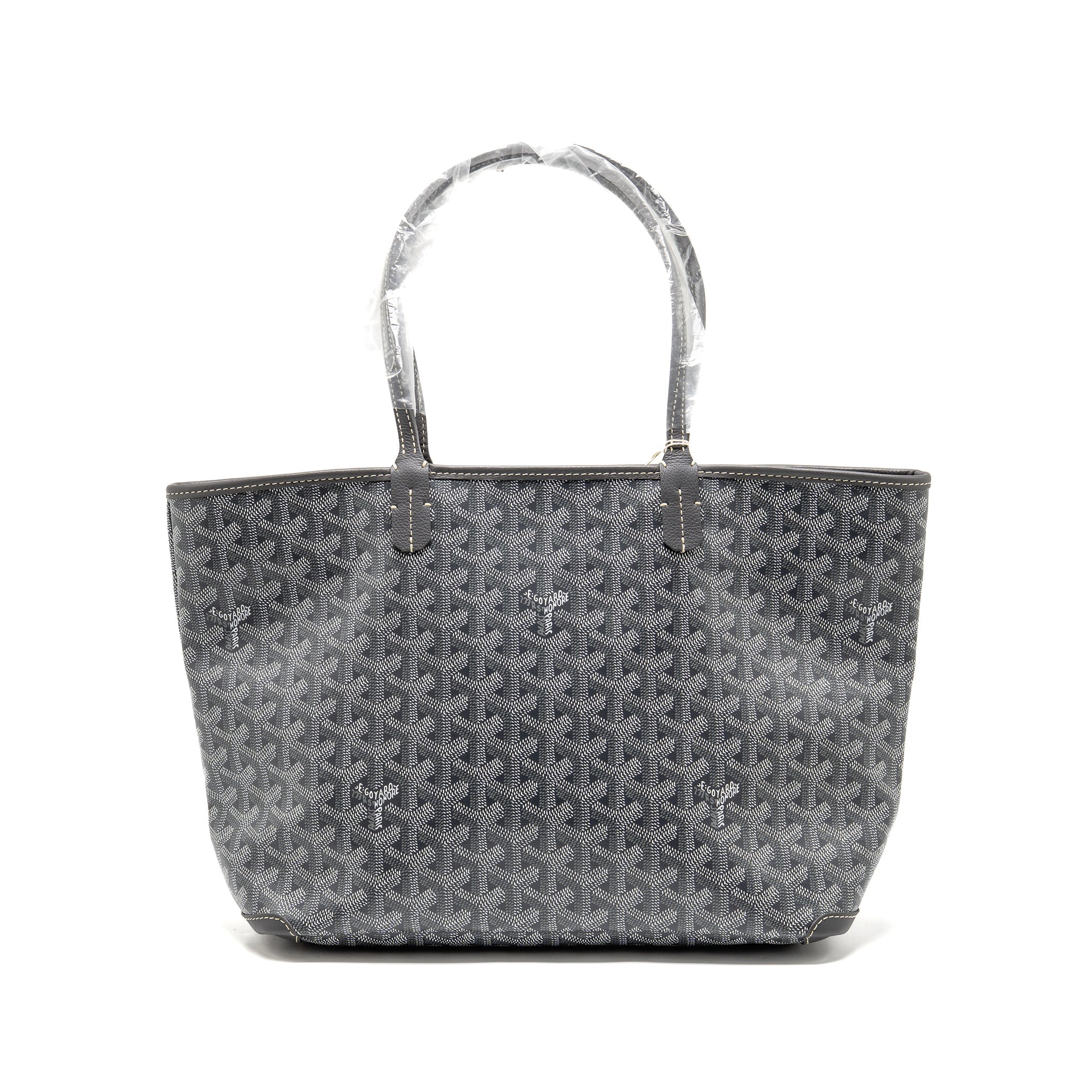 GOYARD ARTOIS PM TOTE BAG GOYARDINE CANVAS / CALFSKIN GREY