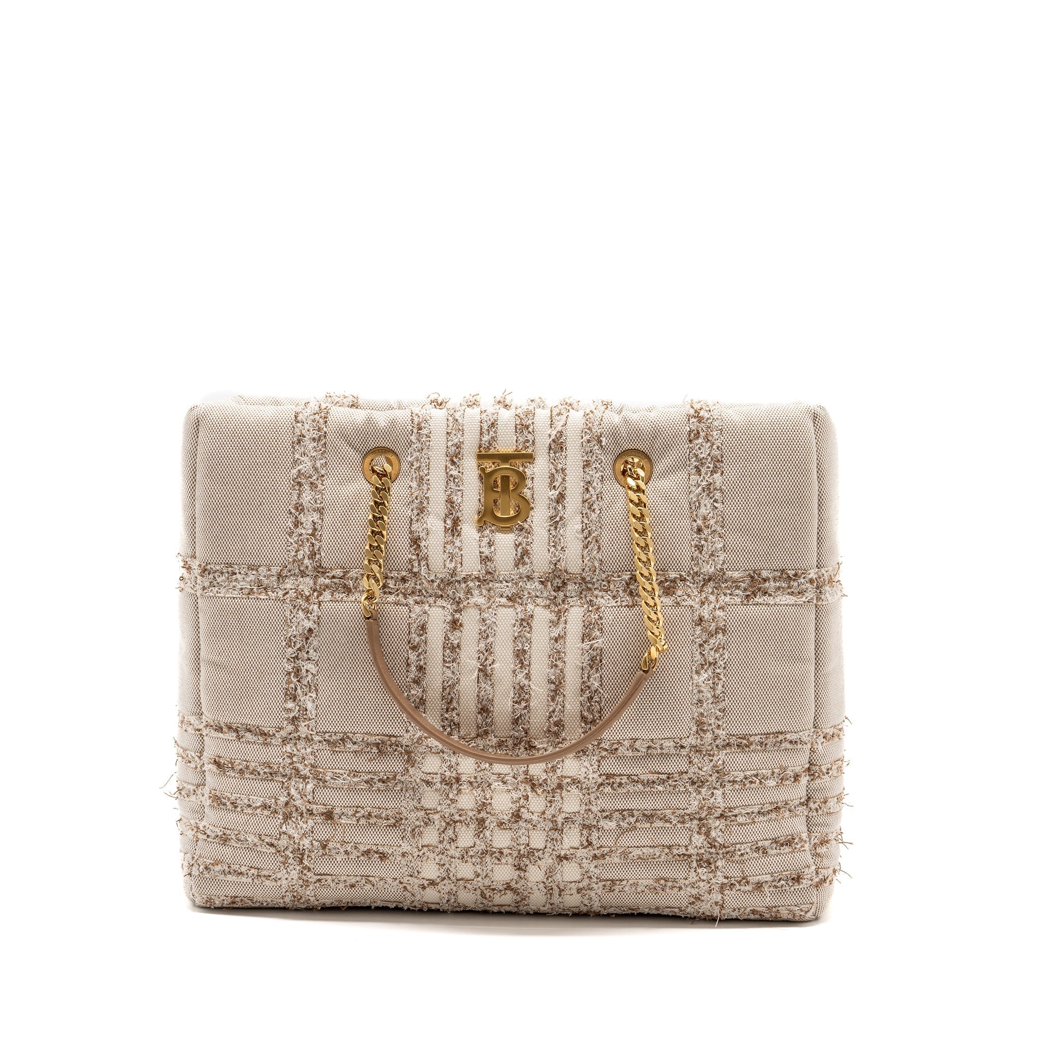 BURBERRY MEDIUM LOLA SHOPPER BAG CANVAS BEIGE GHW
