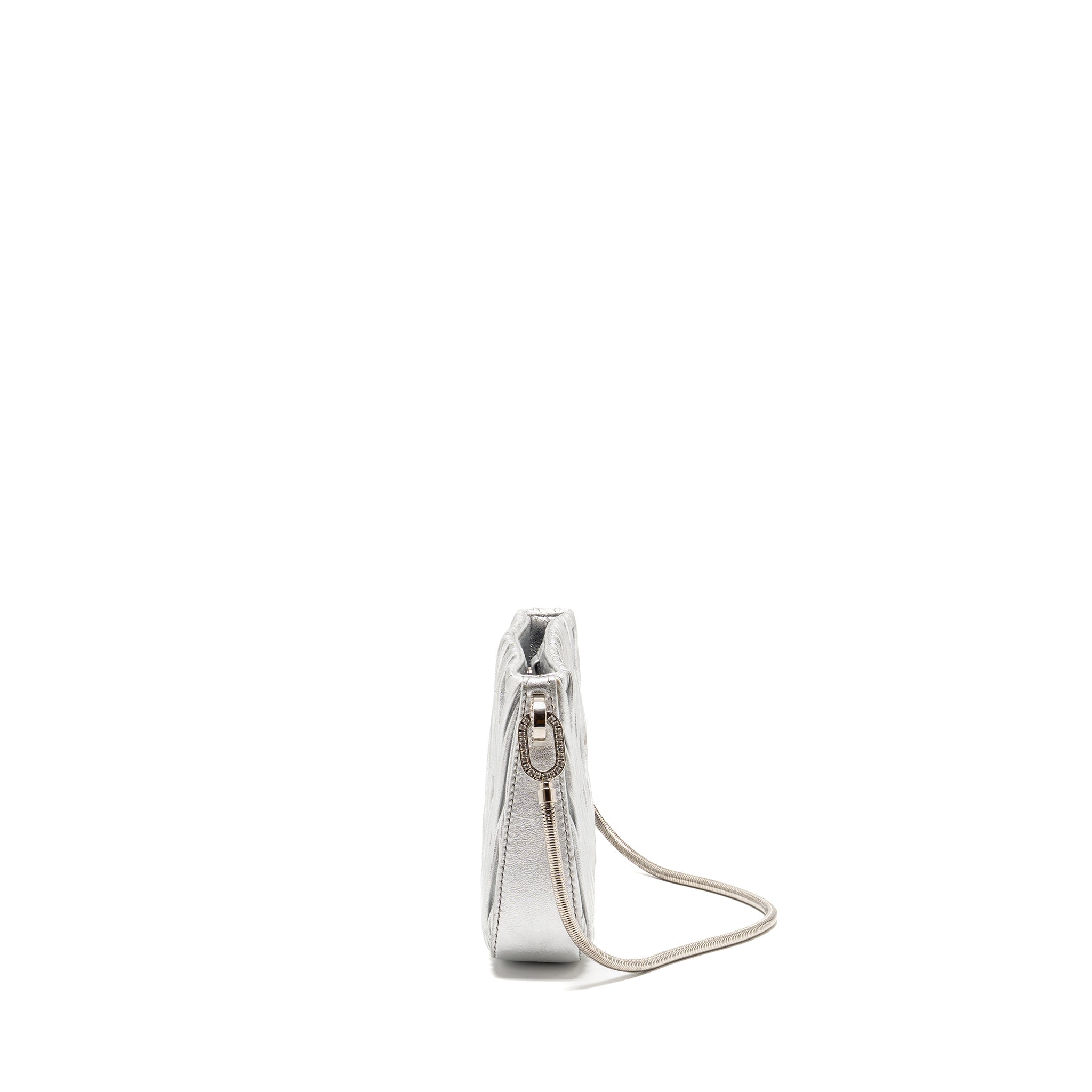 MIU MIU SASSY BAG MATELASSE NAPA LEATHER SILVER SHW