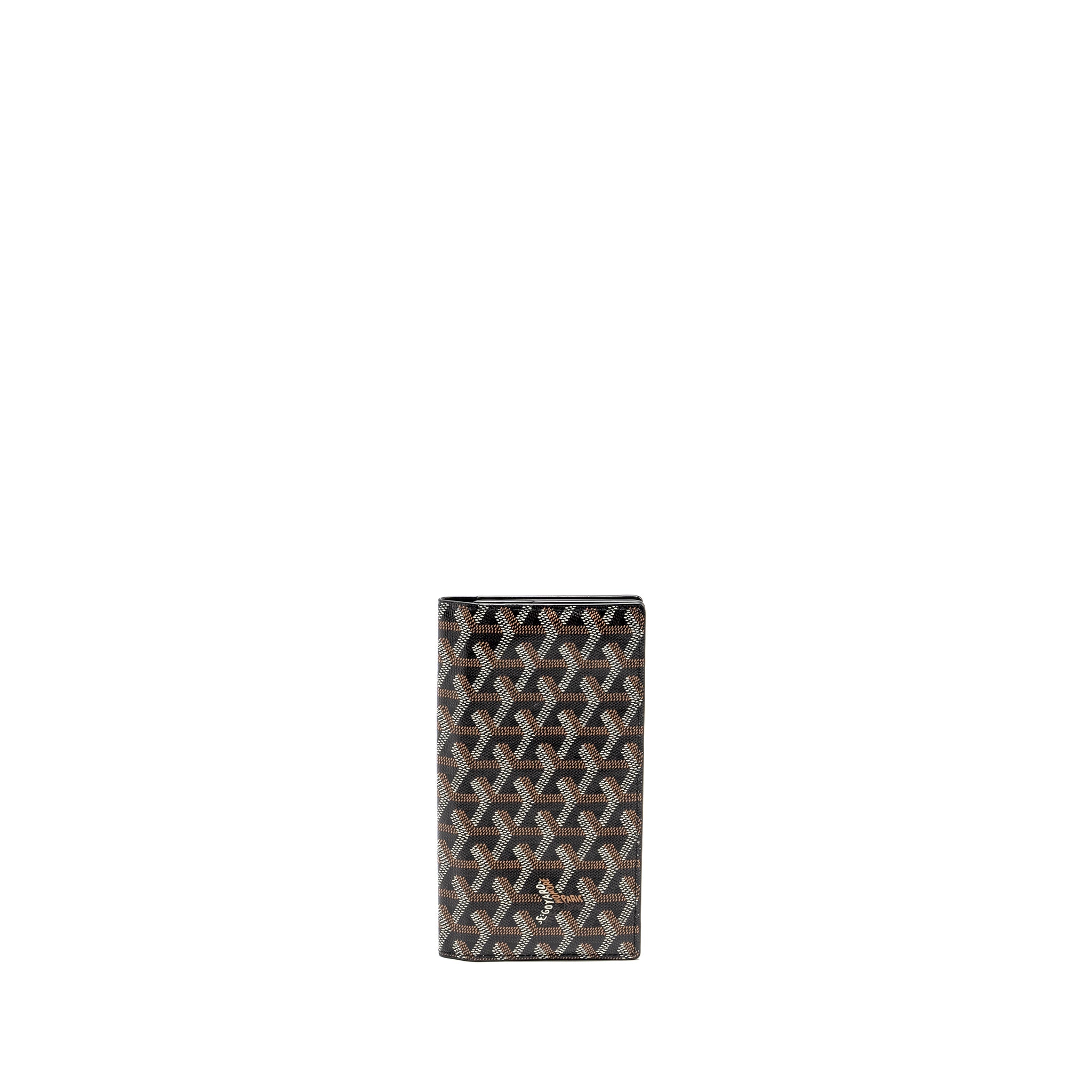 GOYARD SAINT ROCH LONG WALLET GOYARDINE CANVAS / CALFSKIN BLACK SHW