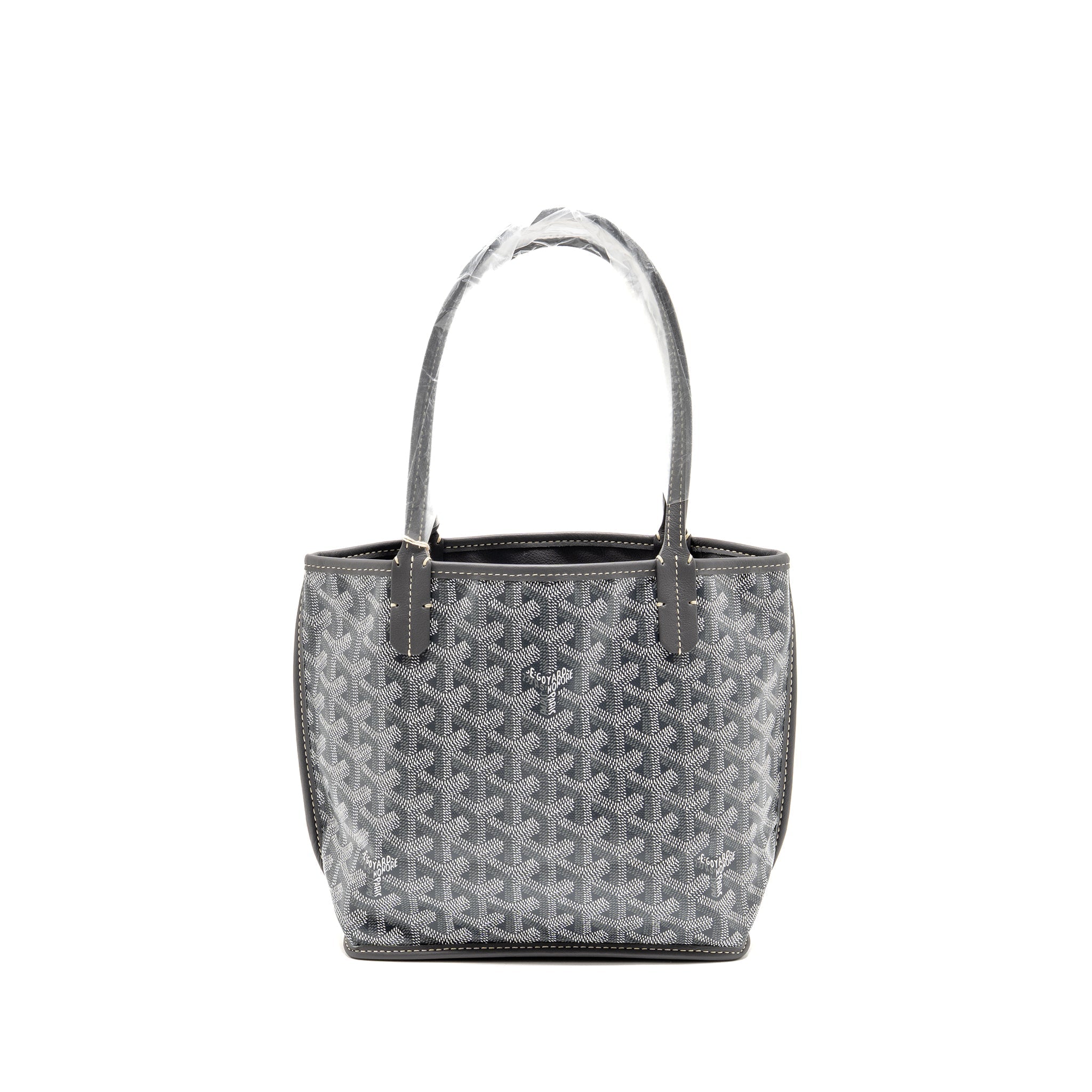 GOYARD MINI ANJOU TOTE BAG GOYARDINE CANVAS GREY SHW