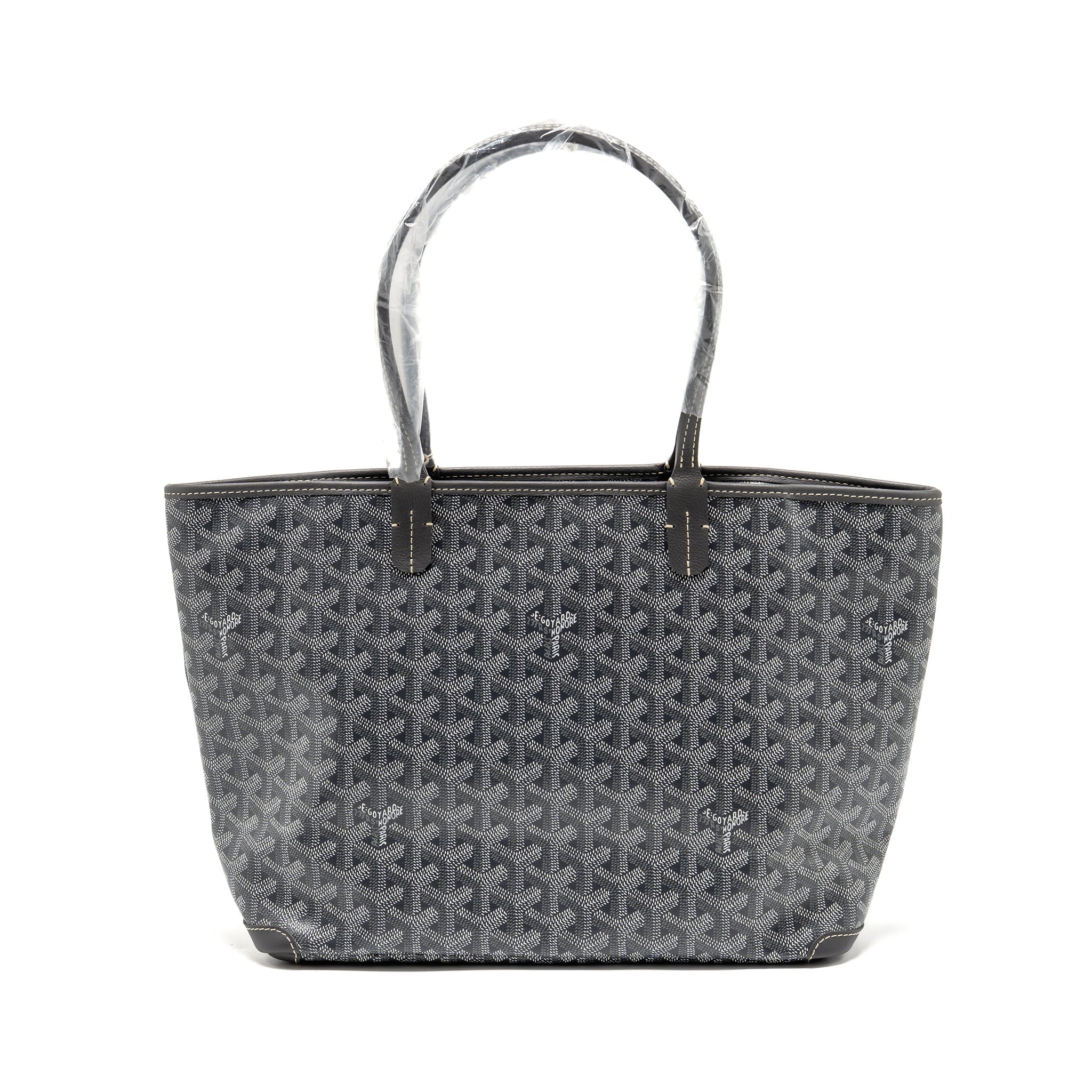 GOYARD ARTOIS PM TOTE BAG GOYARDINE CANVAS / CALFSKIN GREY