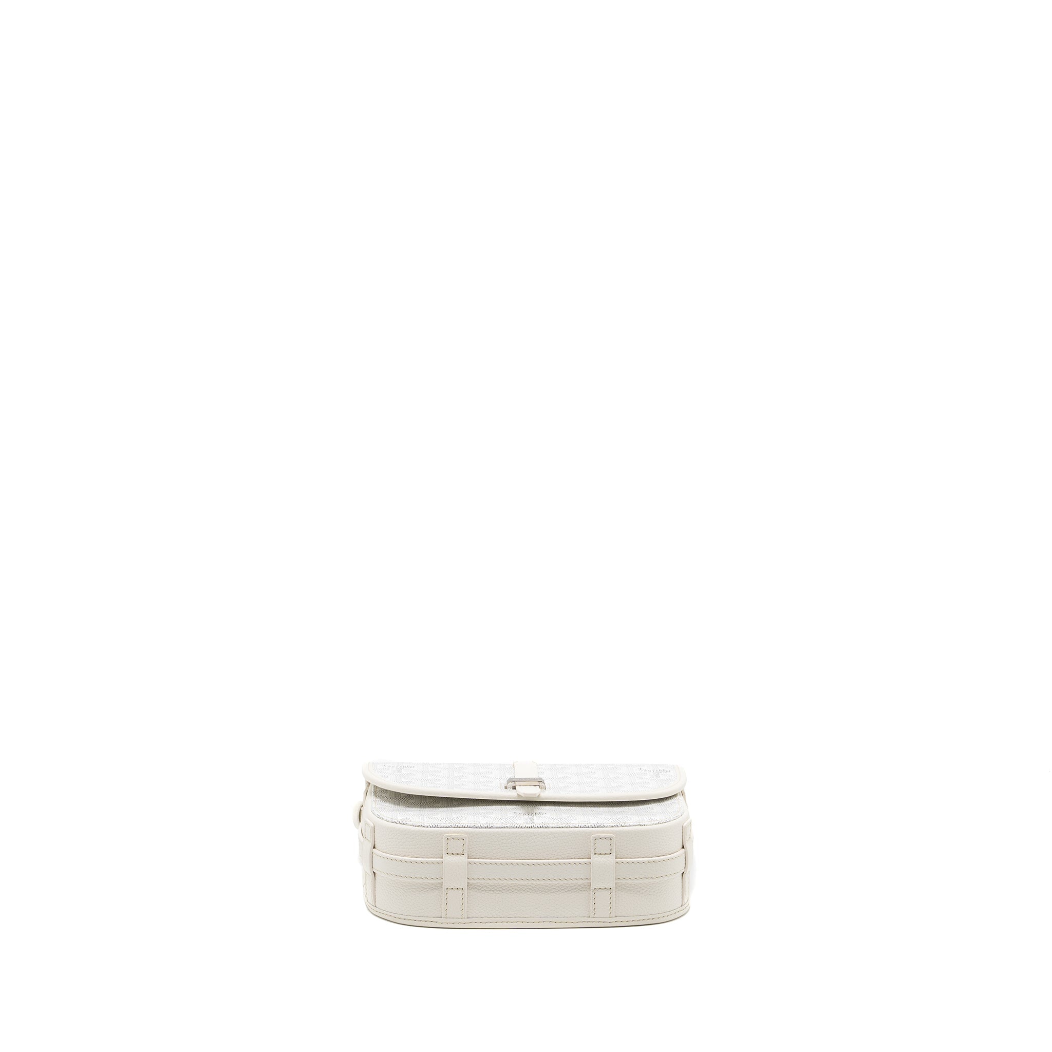 GOYARD BELVEDERE PM MESSANGER BAG GOYARDLINE CANVAS WHITE SHW