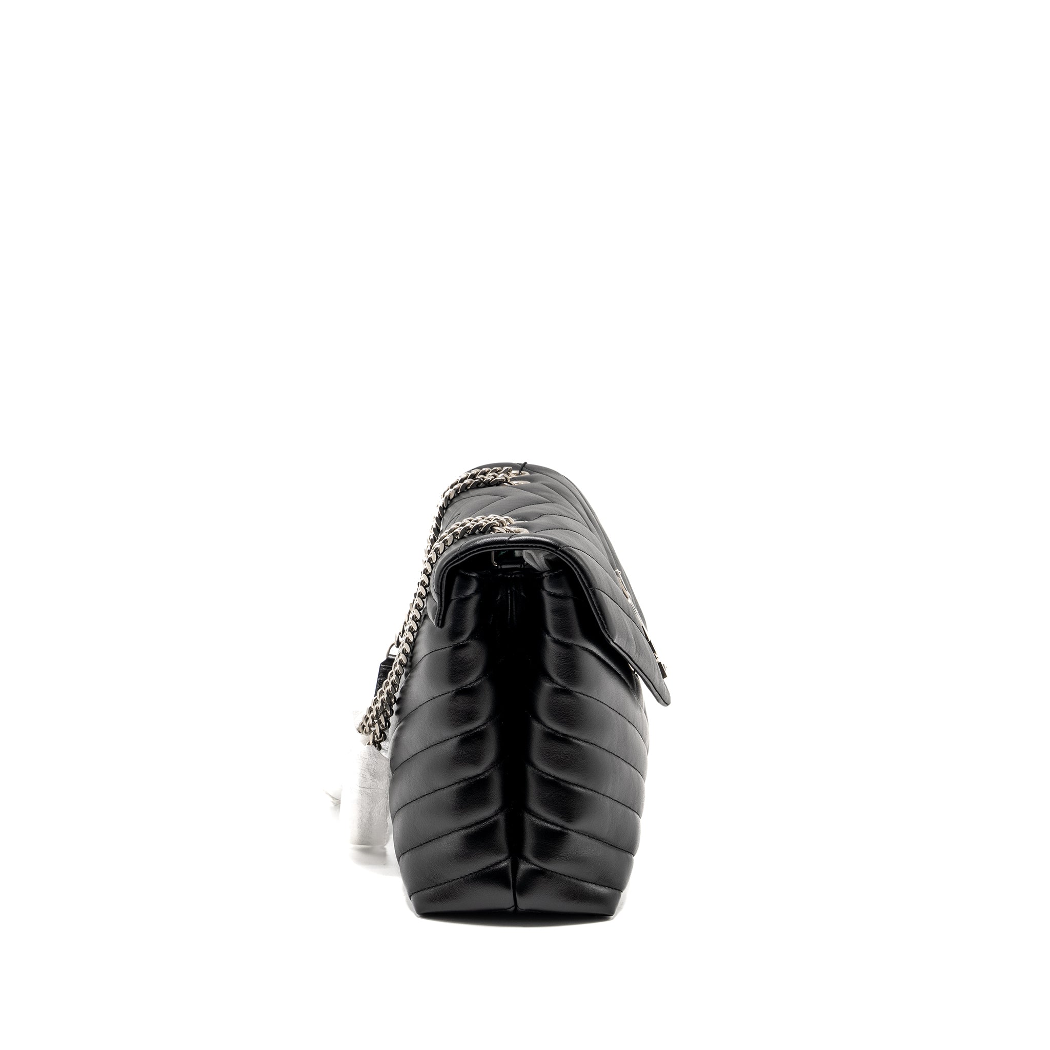 SAINT LAURENT/YSL MEDIUM LOULOU SHOULDER BAG CALFSKIN BLACK SHW