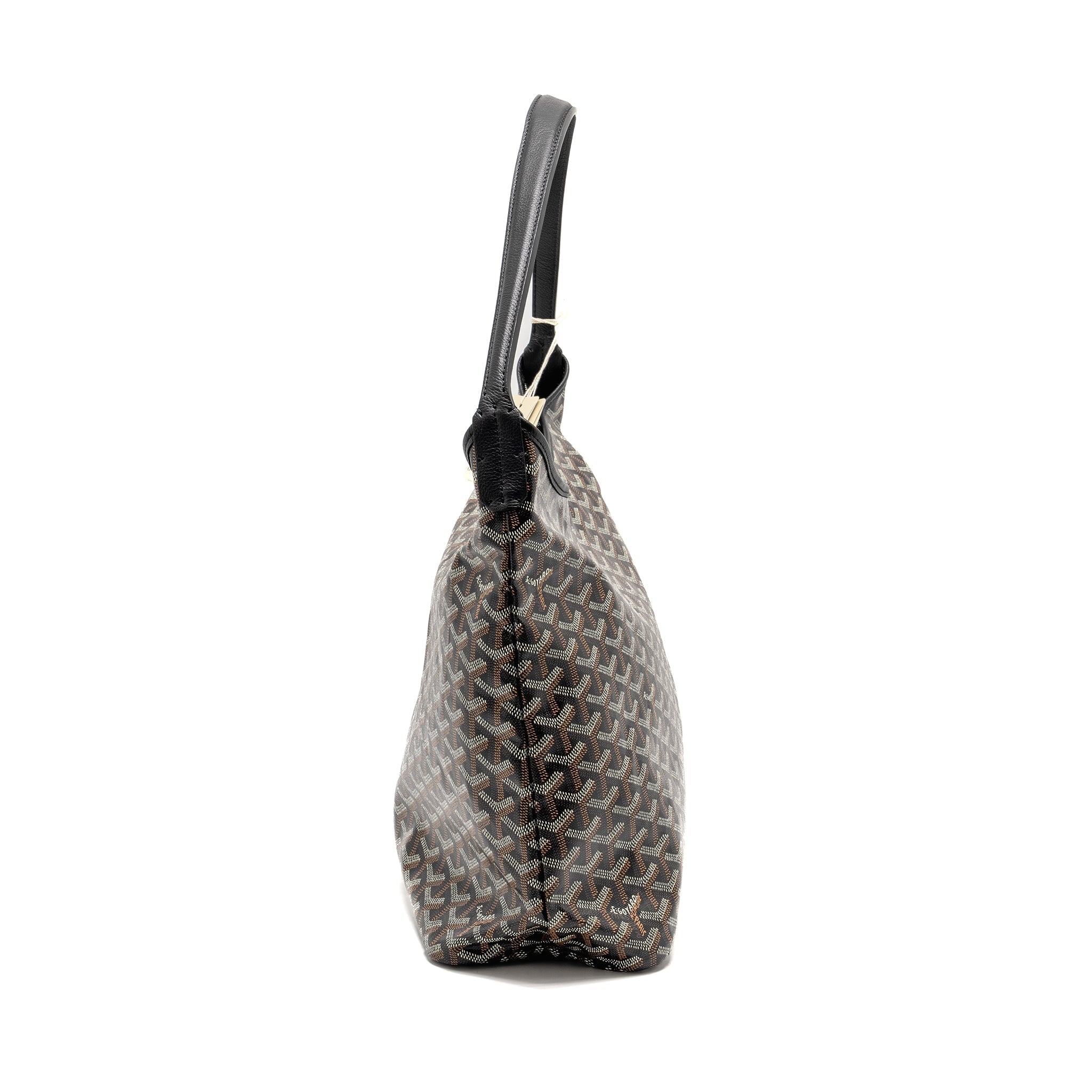 GOYARD BOHEME HOBO BAG GOYARDINE CANVAS/CALFSKIN BLACK SHW