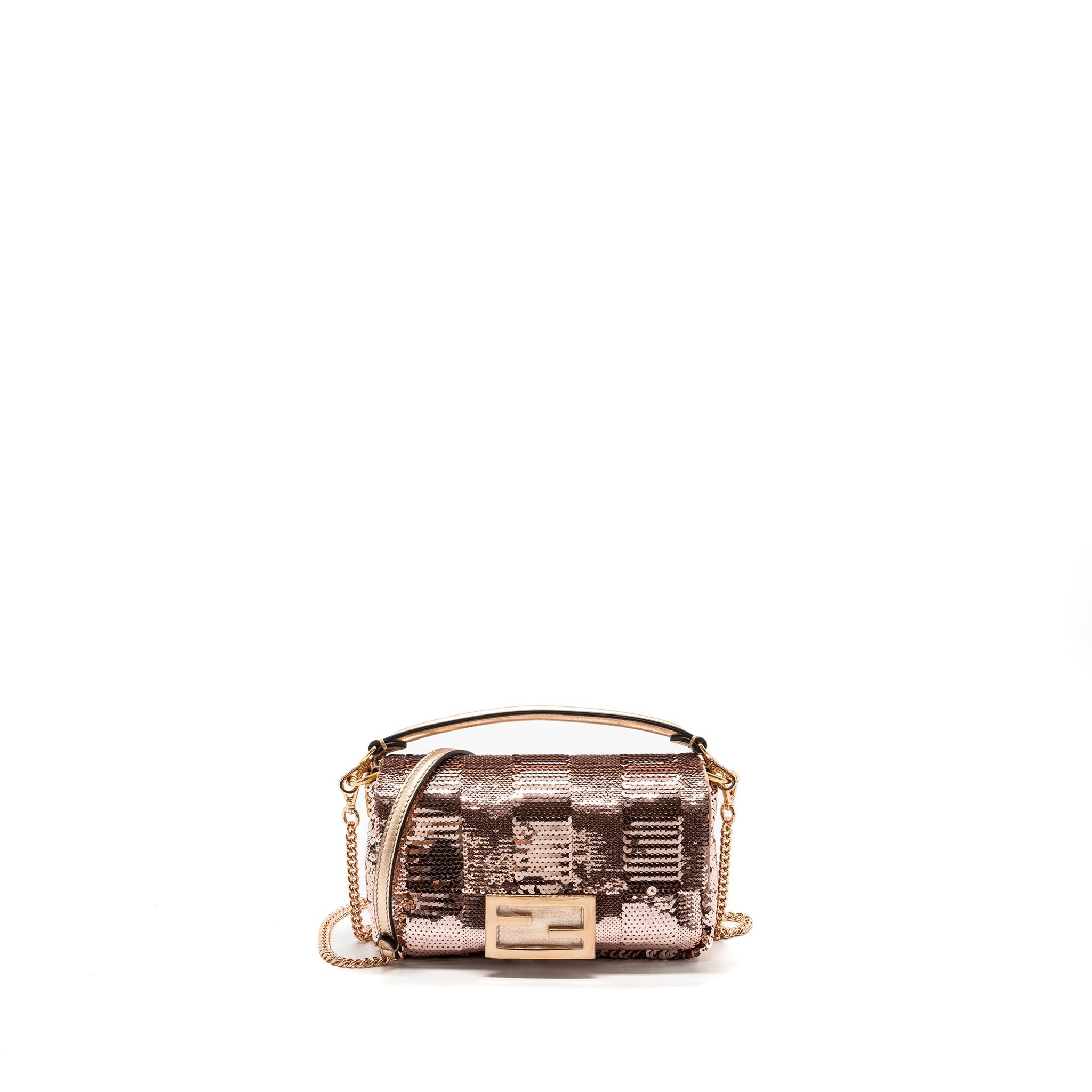 FENDI MINI BAGUETTE PAULETTE ROSE GOLD RGHW