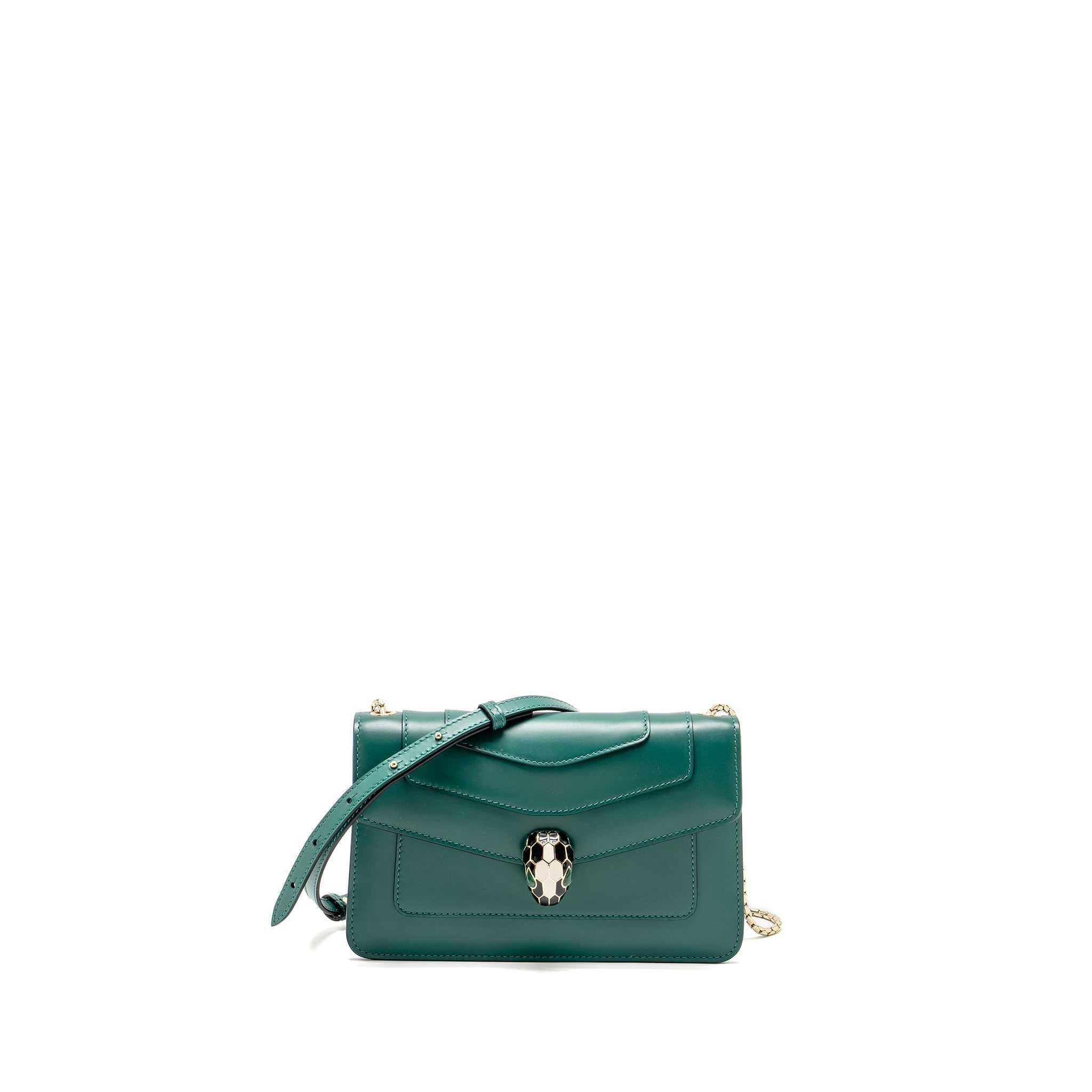 BVLGARI SERPENTI FOREVER BAG CALFSKIN GREEN LGHW
