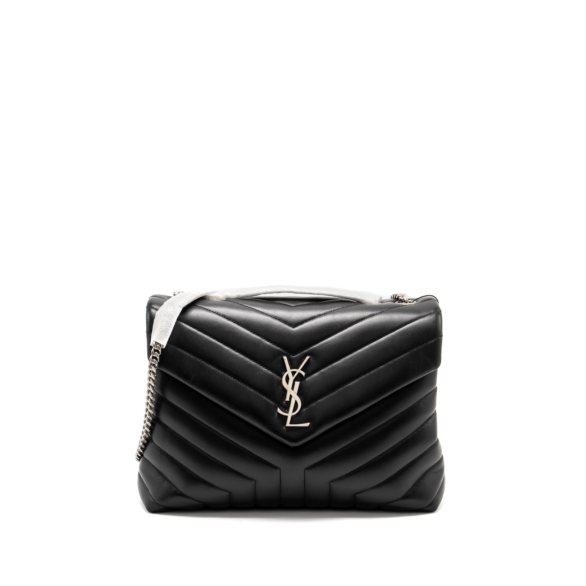 SAINT LAURENT/YSL MEDIUM LOULOU SHOULDER BAG CALFSKIN BLACK SHW