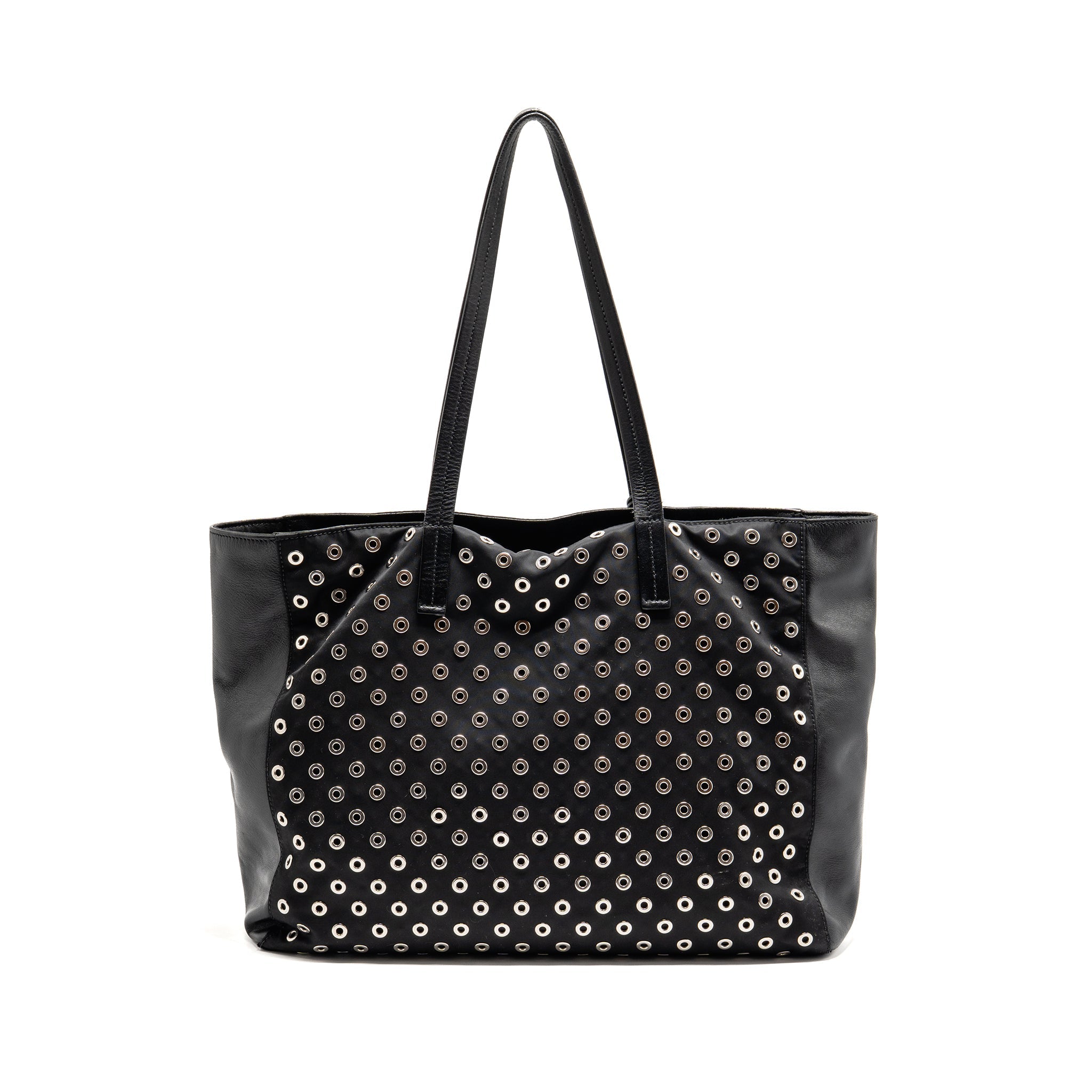 PRADA SHOULDER BAG LAMBSKIN / FABRIC BLACK SHW