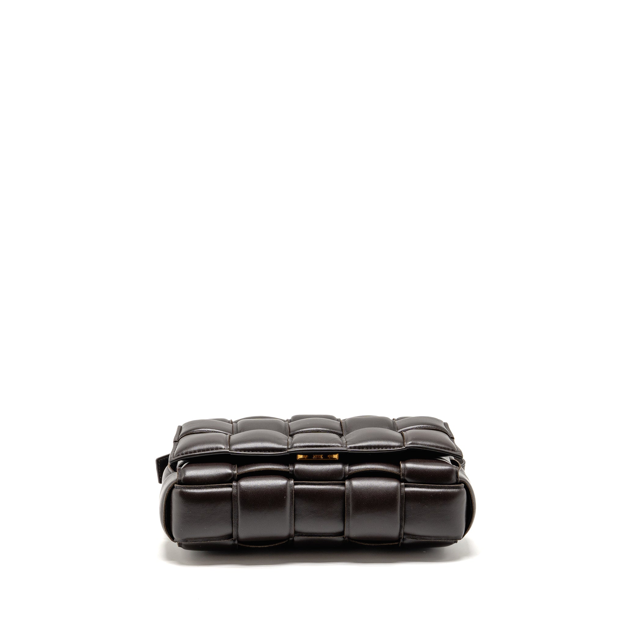 BOTTEGA VENETA PADDED CASSETTE LAMBSKIN BROWN GHW