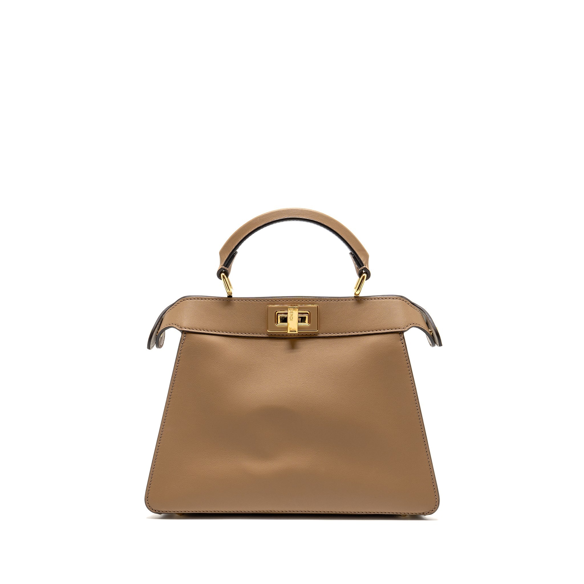 FENDI SMALL PEEKABOO ISEEU BAG NAPA LEATHER WHITE/BEIGE GHW
