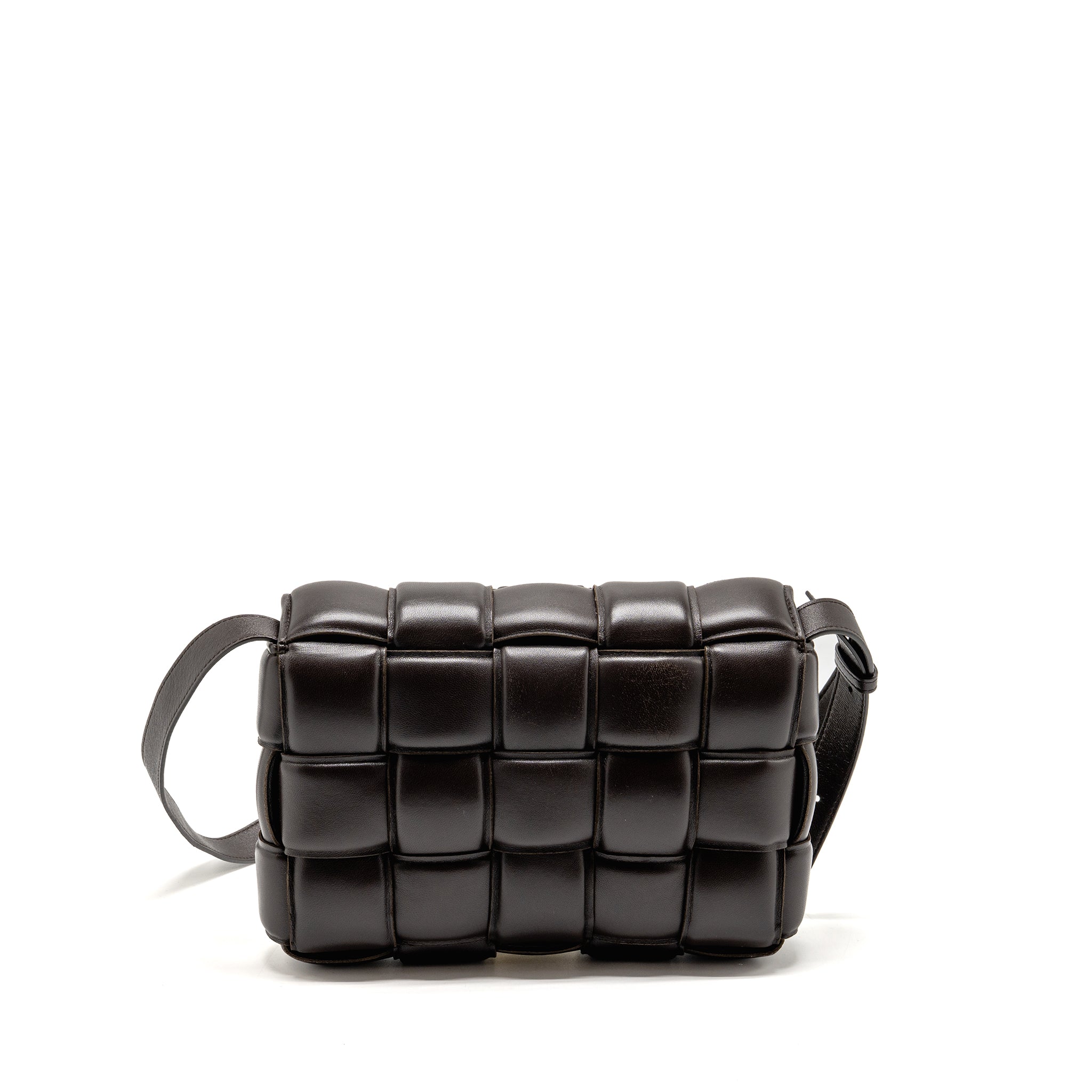 BOTTEGA VENETA PADDED CASSETTE LAMBSKIN BROWN GHW