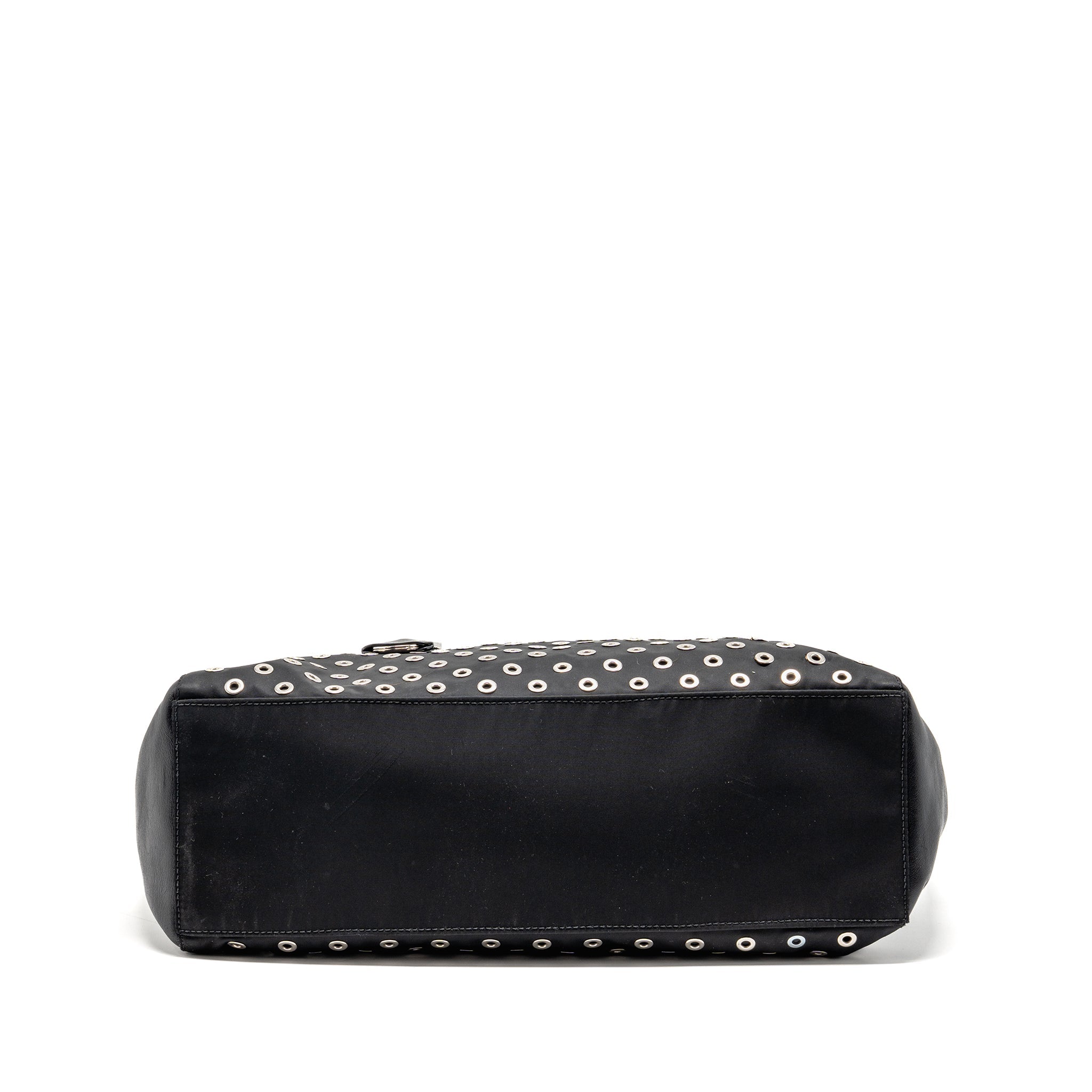 PRADA SHOULDER BAG LAMBSKIN / FABRIC BLACK SHW