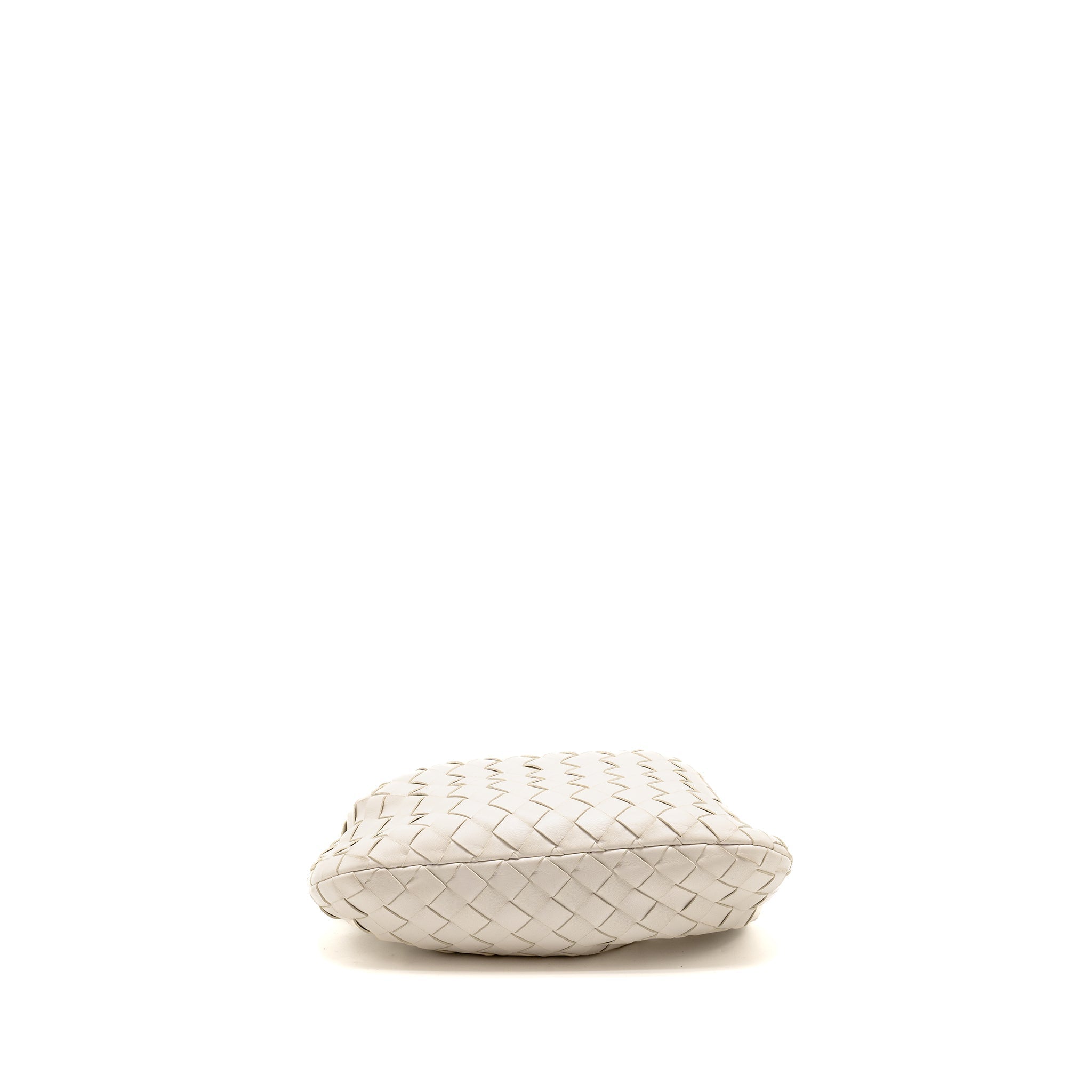 BOTTEGA VENETA MINI JODIE LAMBSKIN WHITE GHW
