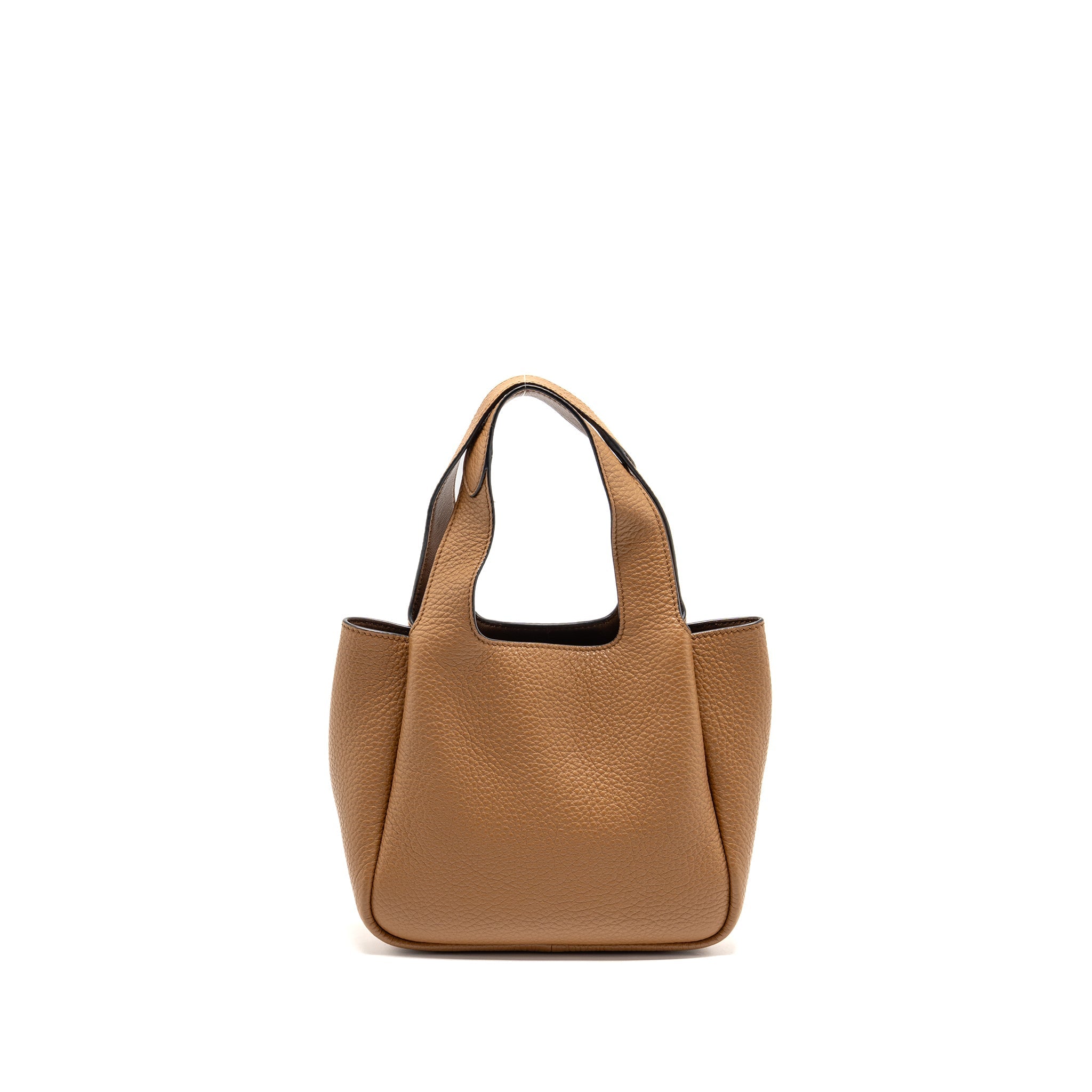 PRADA MINI LEATHER HANDBAG CALFSKIN CARAMEL SHW