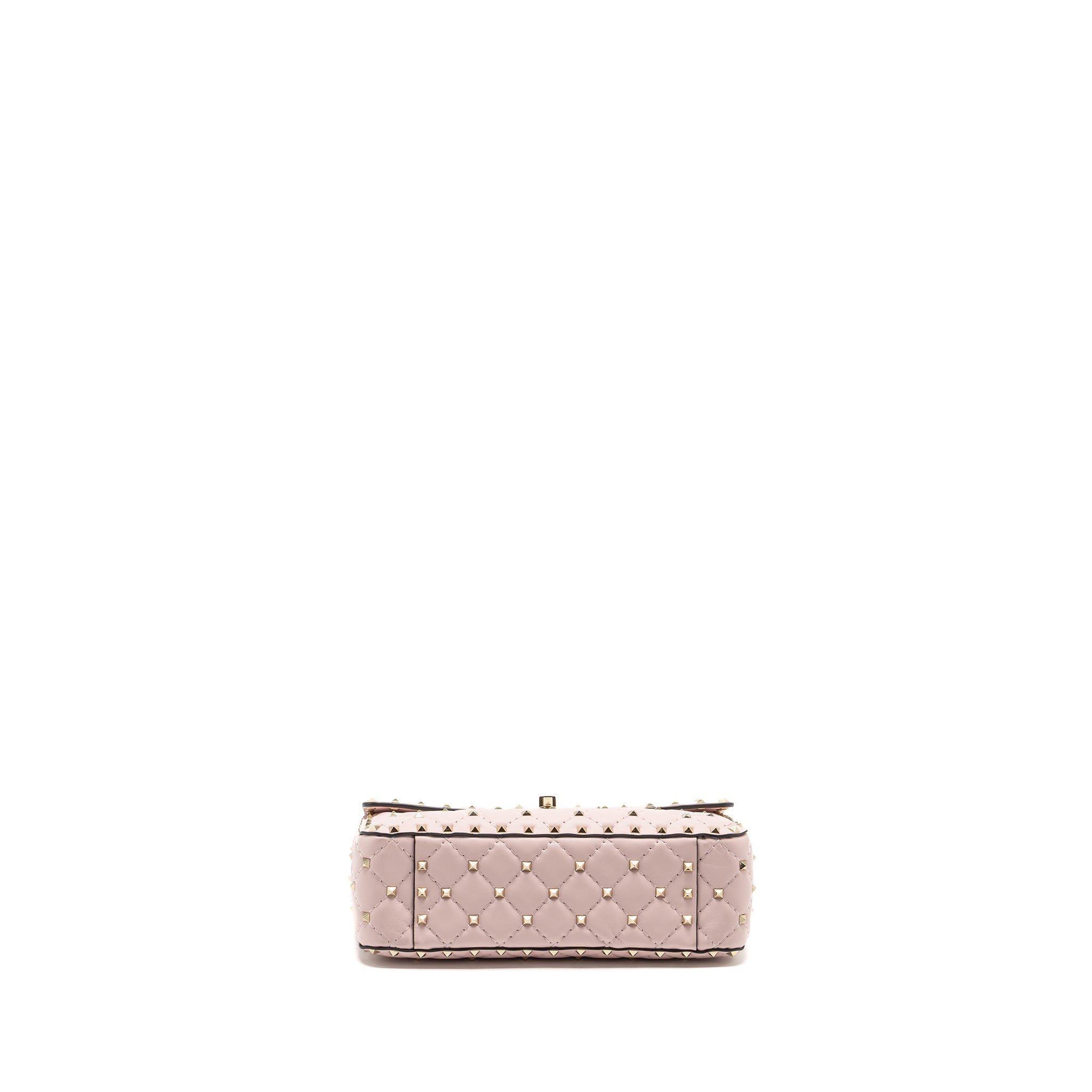 VALENTINO GARAVANI ROCKSTUD SPIKE SHOULDER BAG LEATHER PINK LGHW