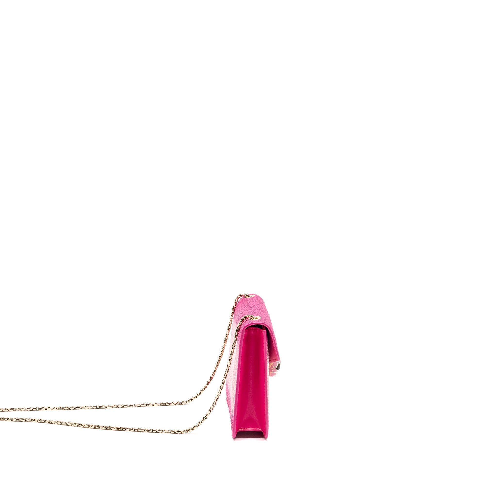 BVLGARI SERPENTI FOREVER BAG GALUCHAT IRIDESCENT PINK GHW