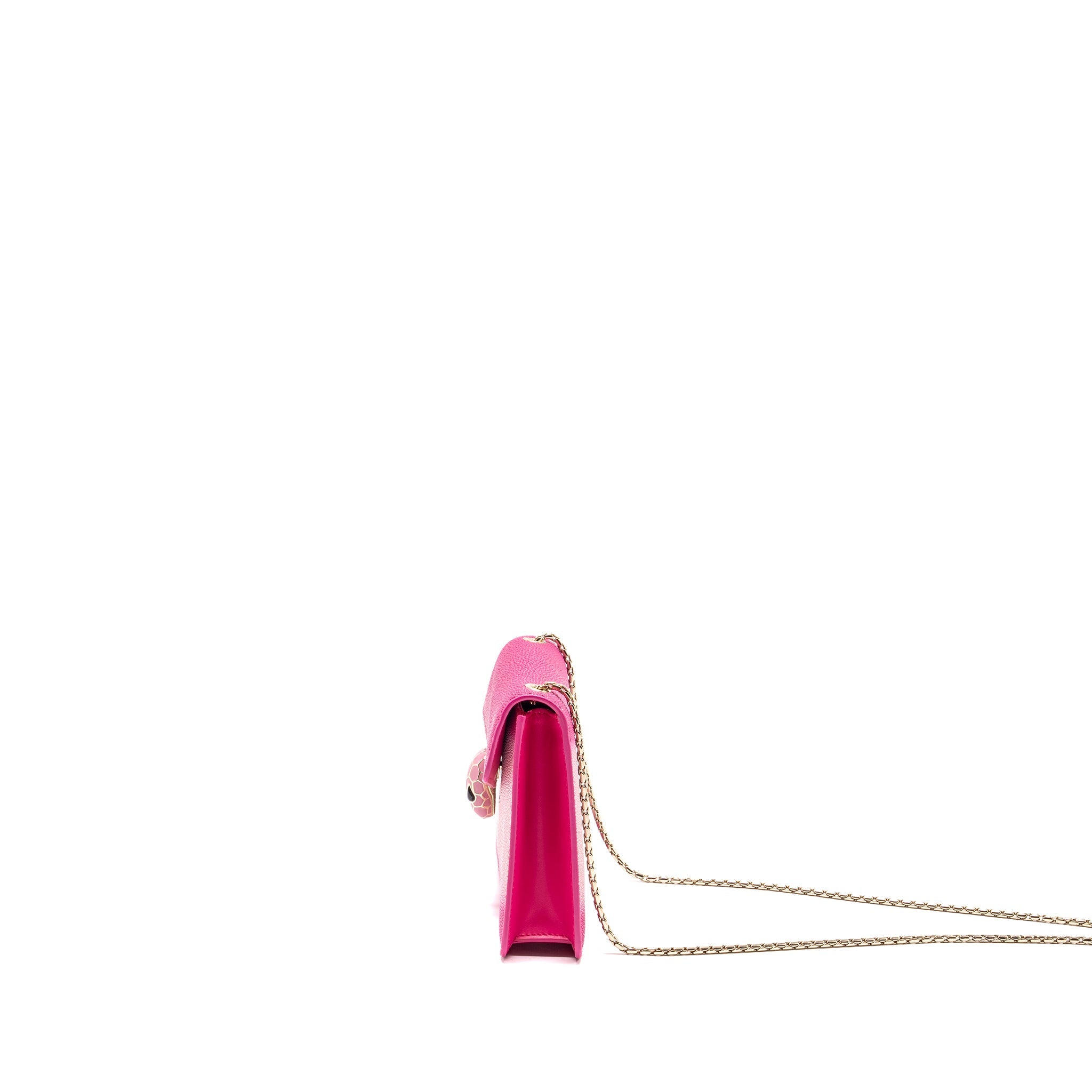 BVLGARI SERPENTI FOREVER BAG GALUCHAT IRIDESCENT PINK GHW