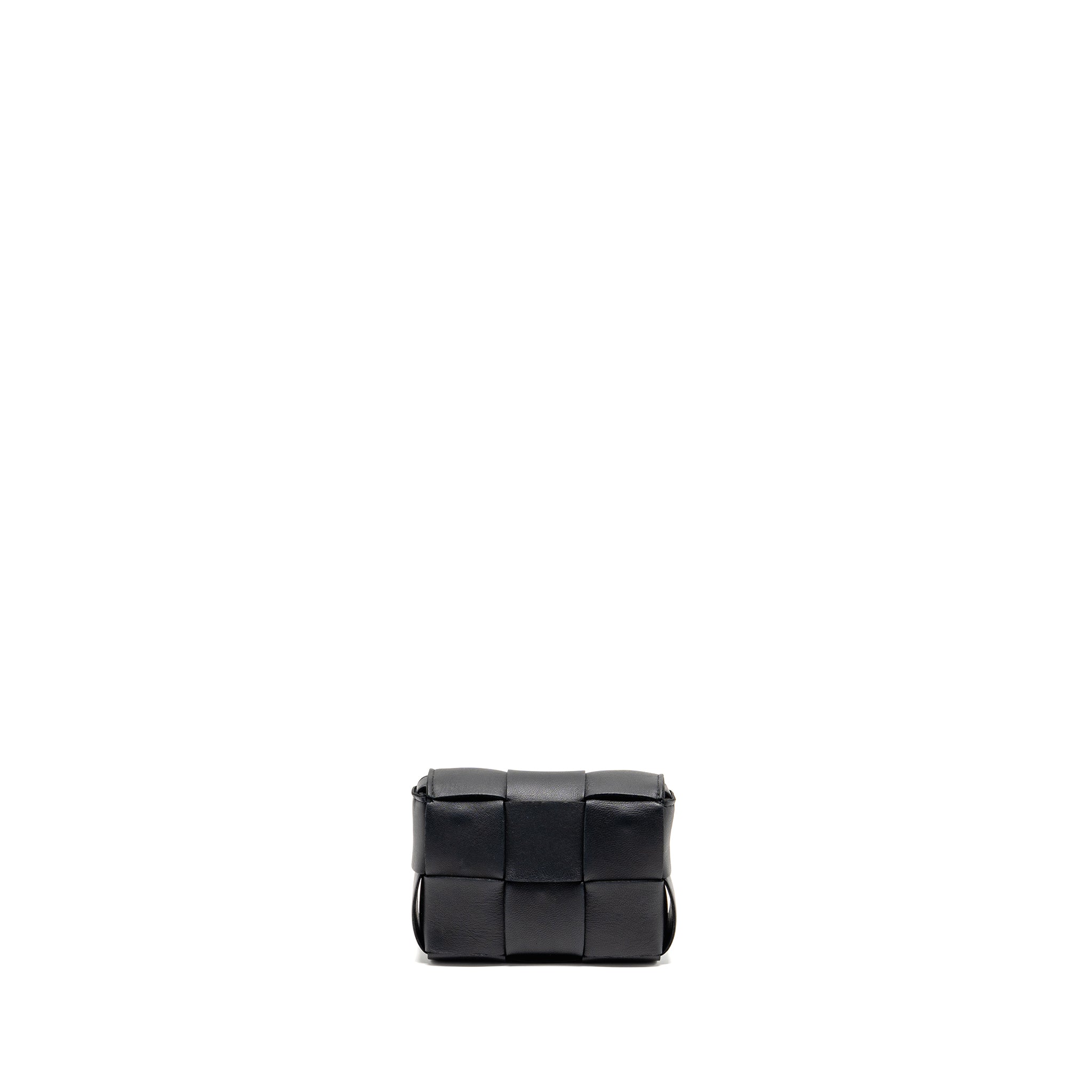 BOTTEGA VENETA INTRECCIO CASSETTE MINI BAG LAMBSKIN BLACK GHW