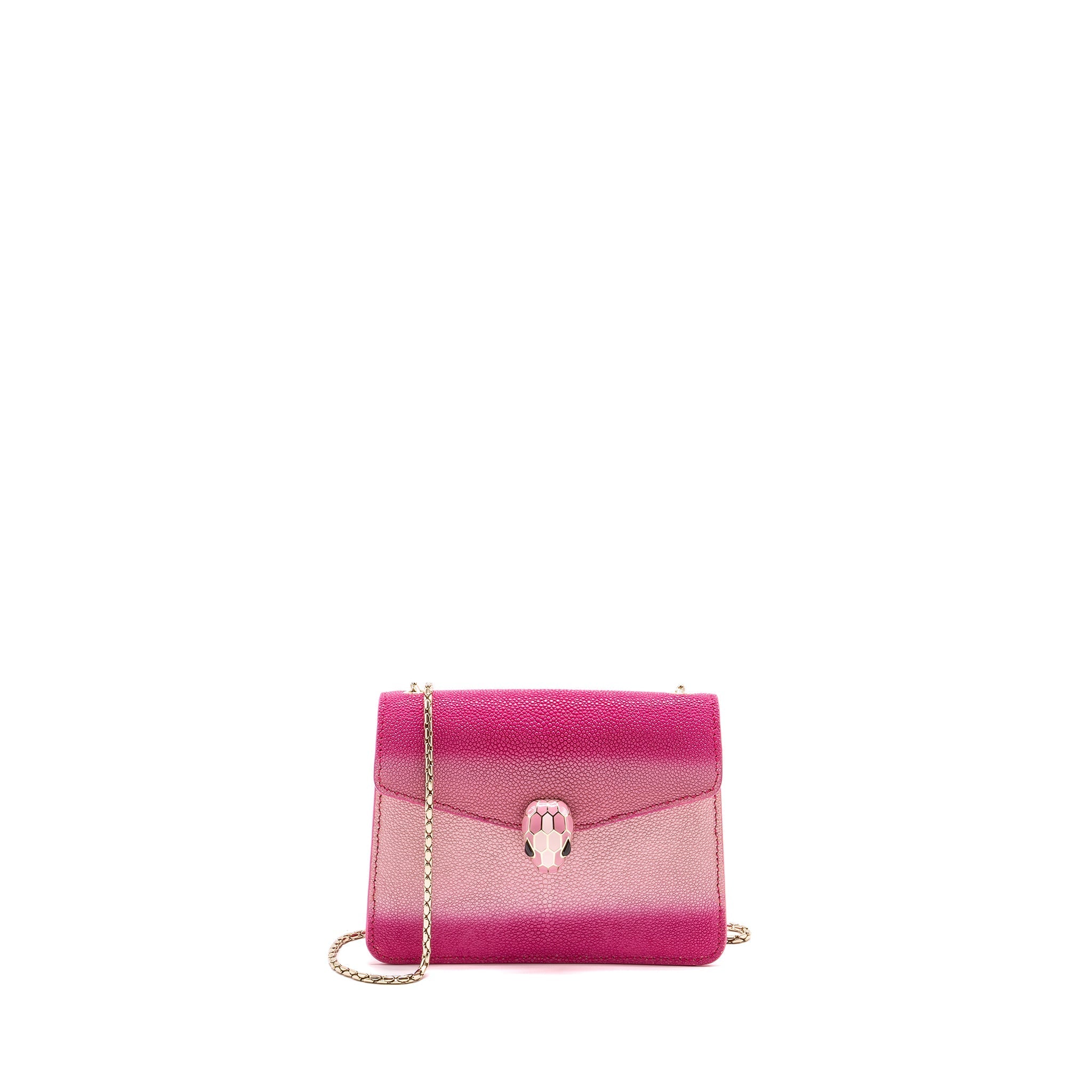 BVLGARI SERPENTI FOREVER BAG GALUCHAT IRIDESCENT PINK GHW