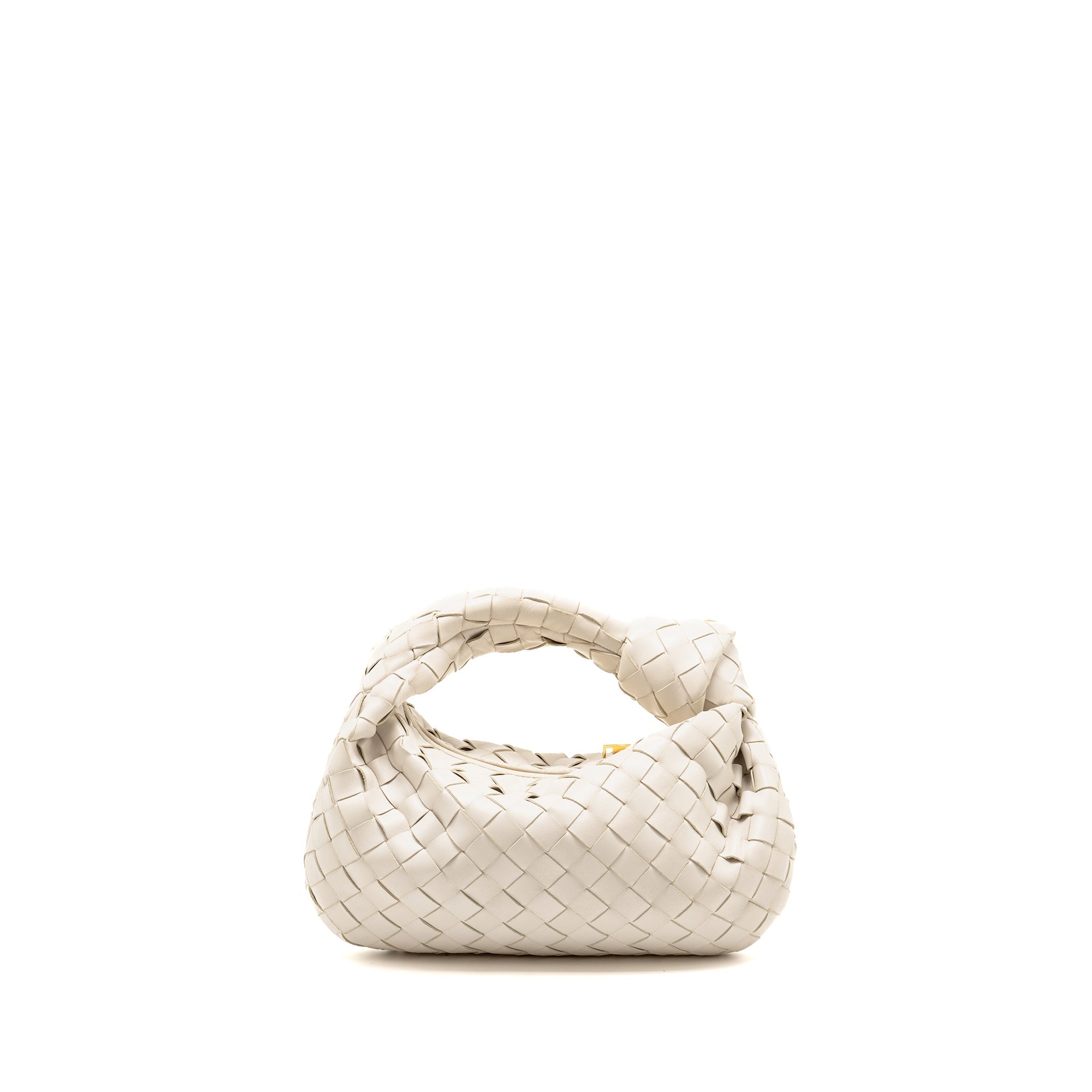 BOTTEGA VENETA MINI JODIE LAMBSKIN WHITE GHW