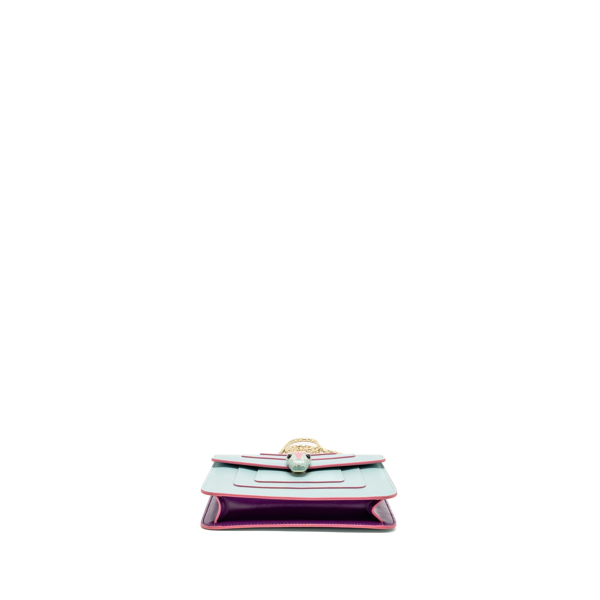 BVLGARI SERPENTI FOREVER CHAIN BAG CALFSKIN LIGHT BLUE LGHW