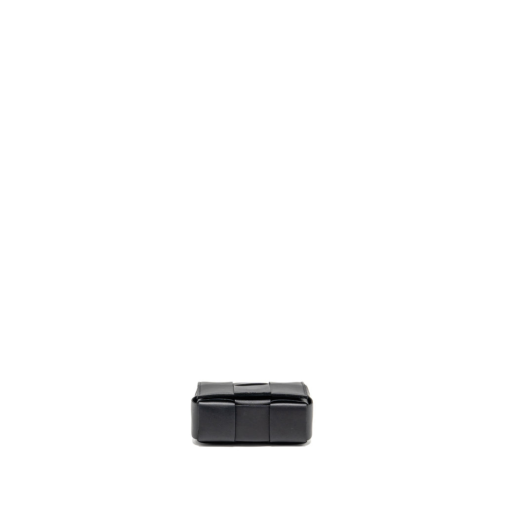 BOTTEGA VENETA INTRECCIO CASSETTE MINI BAG LAMBSKIN BLACK GHW