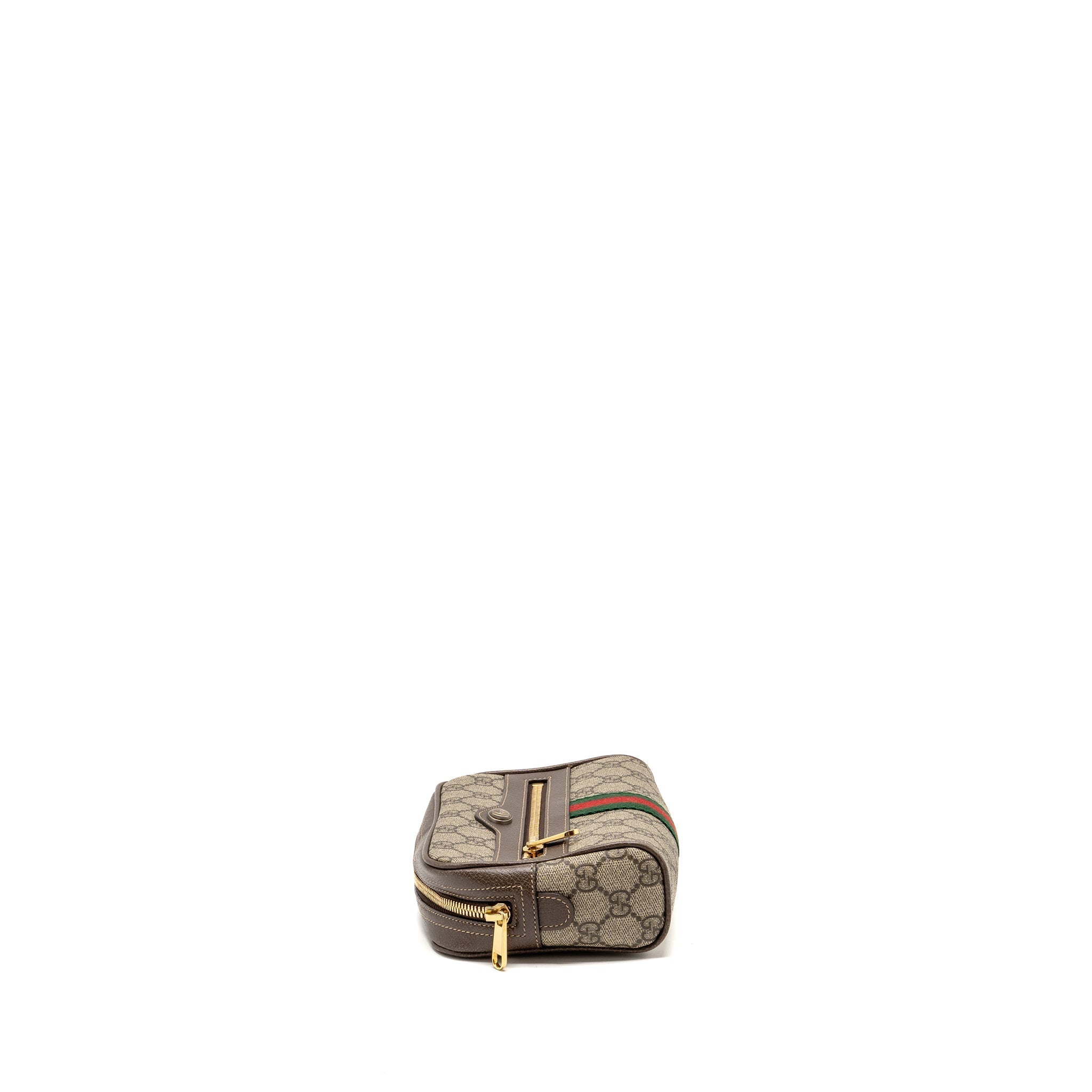 GUCCI SIZE 85 OPHIDIA SMALL BELT BAG GG SUPREME CANVAS GHW