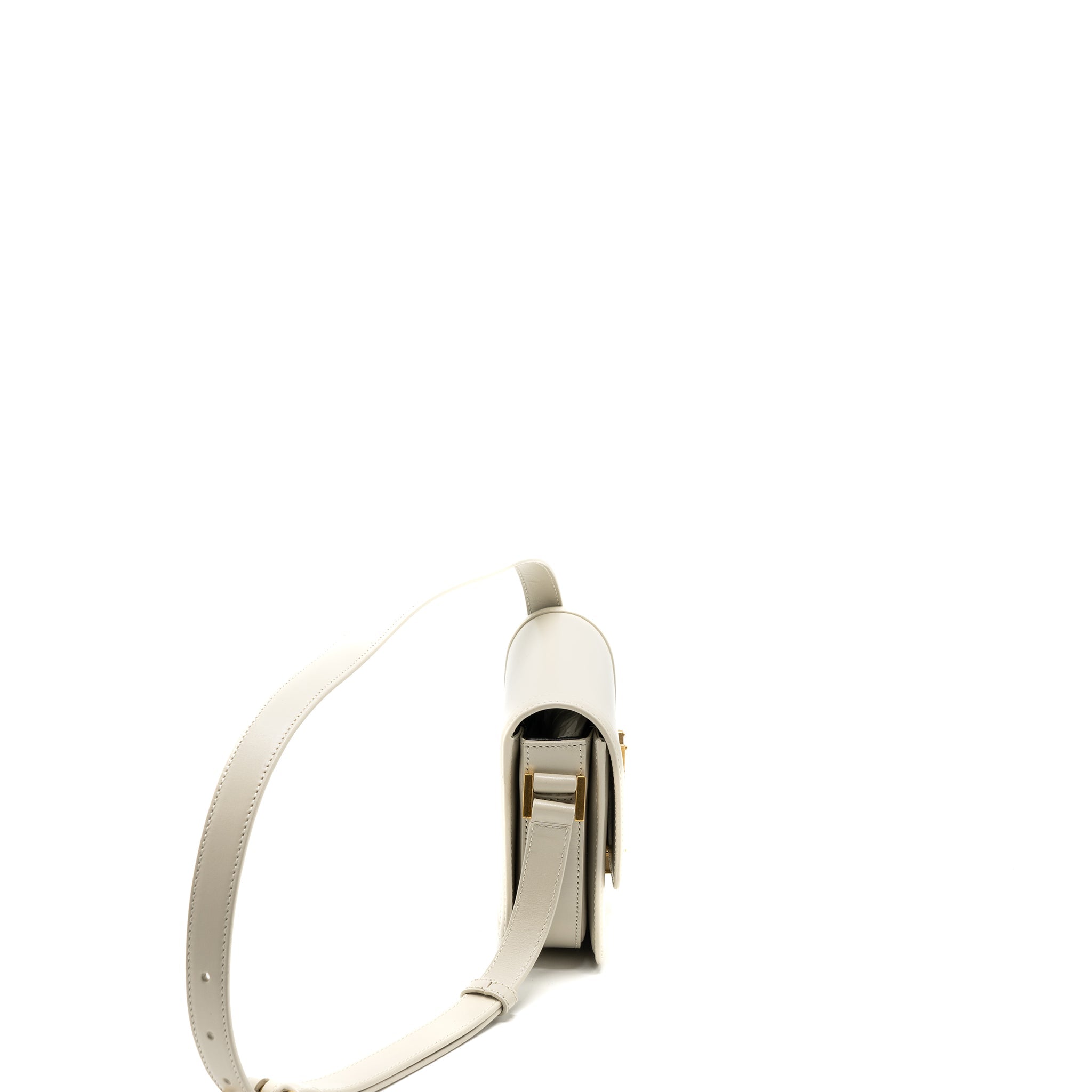 SAINT LAURENT SMALL SOLFERINO SATCHEL CROSSBODY BAG WHITE GHW