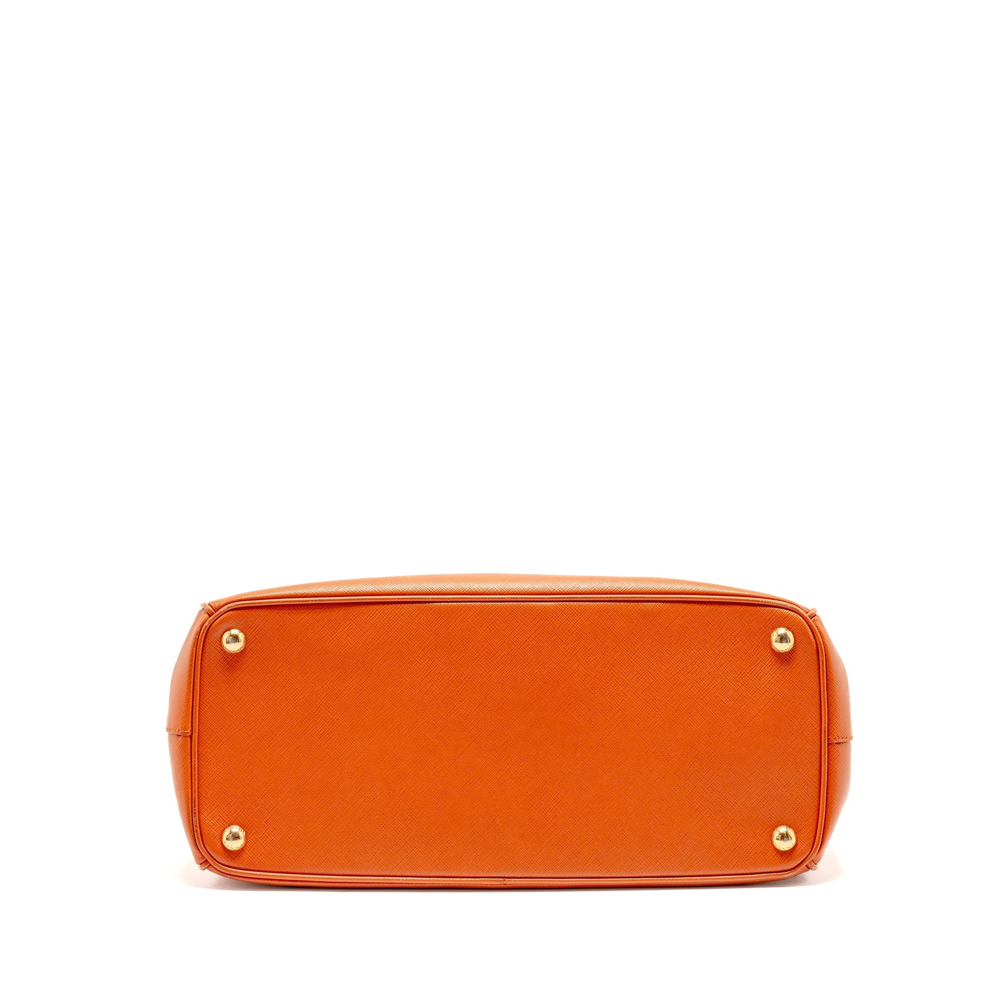 PRADA LARGE SAFFIANO TOTE BAG LEATHER ORANGE GHW